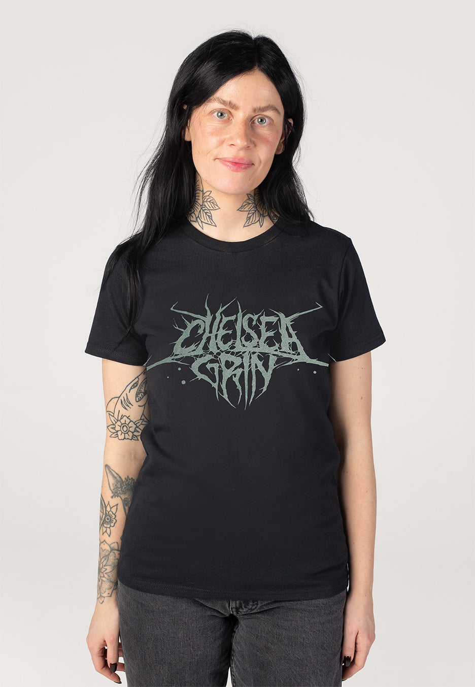 Chelsea Grin Lying Dead With Flowers T-Shirt | Women-Image