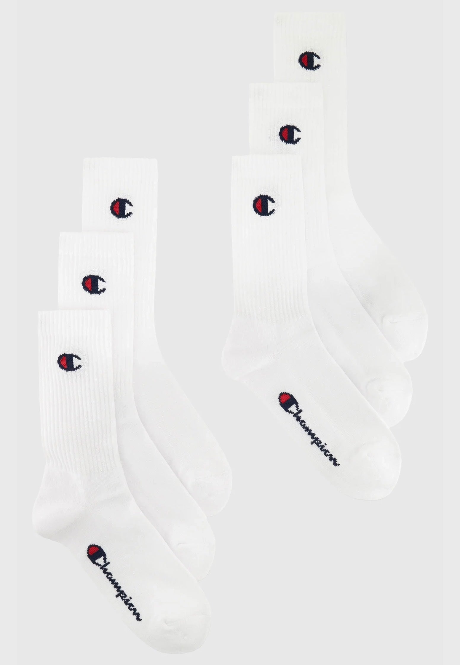 Champion - Crew Pack Of 6 WHT/WHT - Socks | Neutral-Image