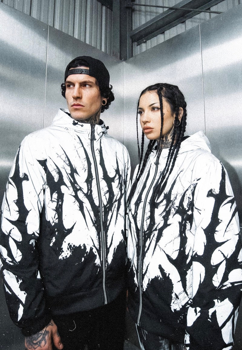 Stay Cold Apparel Chrome Scars (3M Reflective) Black/White Corta-Vento | Neutral-Image