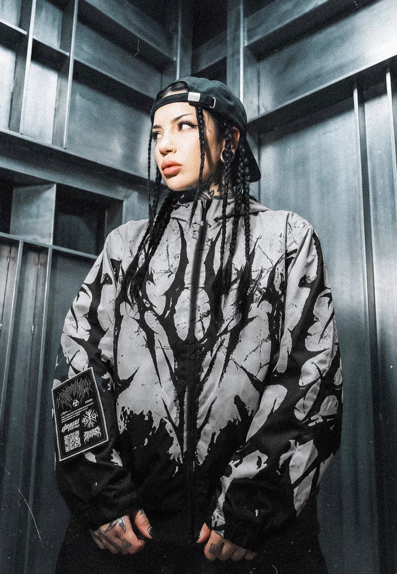 Stay Cold Apparel Chrome Scars (3M Reflective) Black/White Chubasquero | Neutral-Image