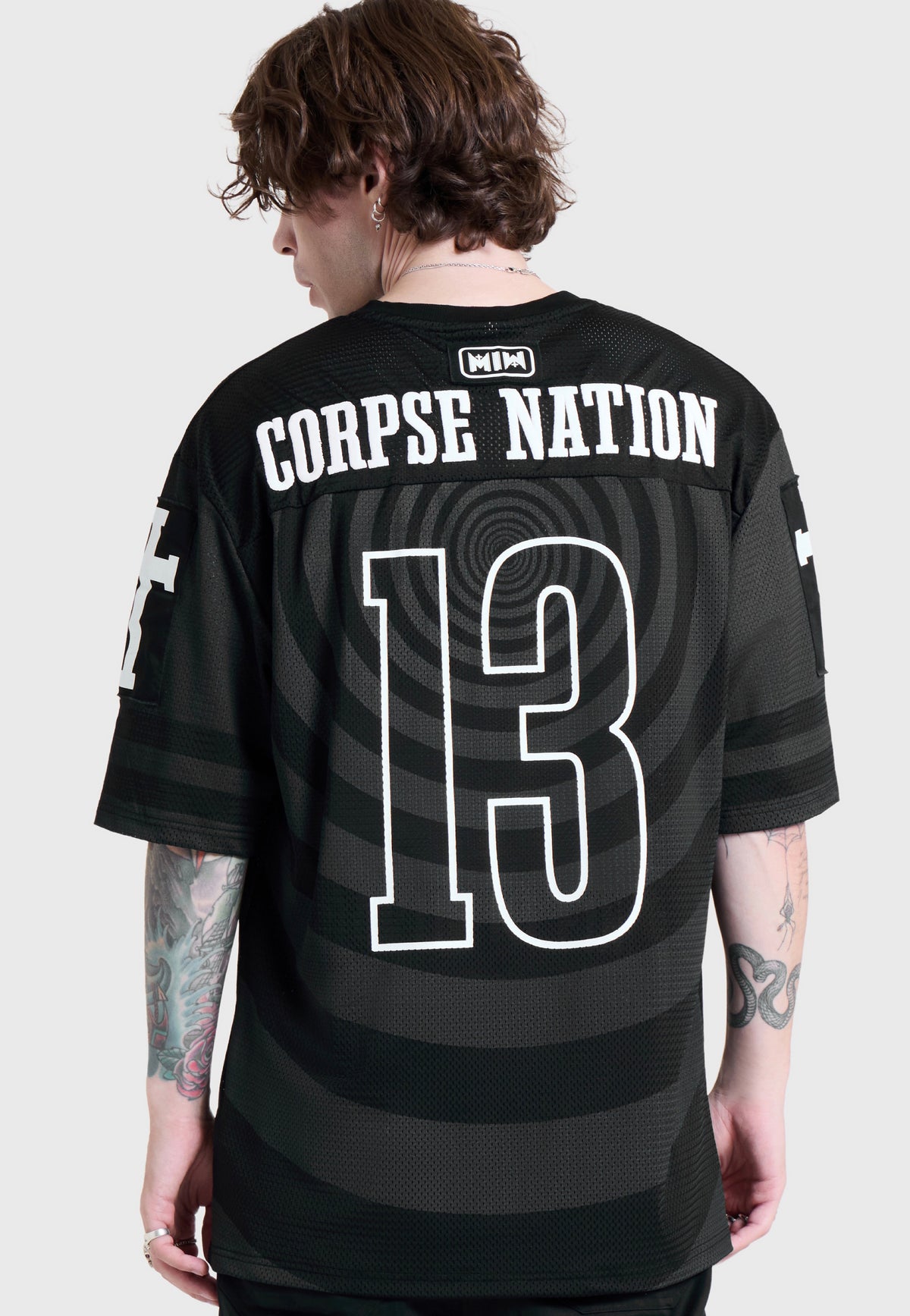 Killstar x Motionless in White Corpse Nation Sports Jersey Black Tričko | Men-Image