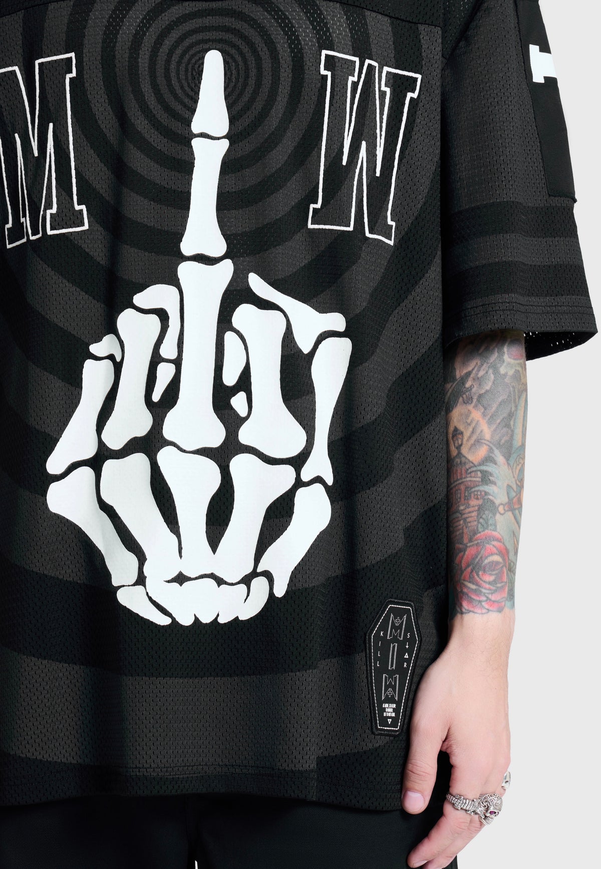 Killstar x Motionless in White Corpse Nation Sports Jersey Black Tričko | Men-Image