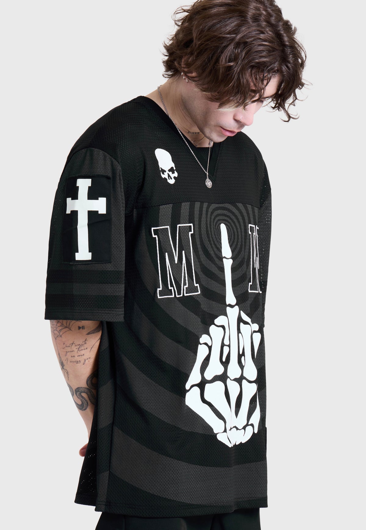 Killstar x Motionless in White Corpse Nation Sports Jersey Black Tričko | Men-Image