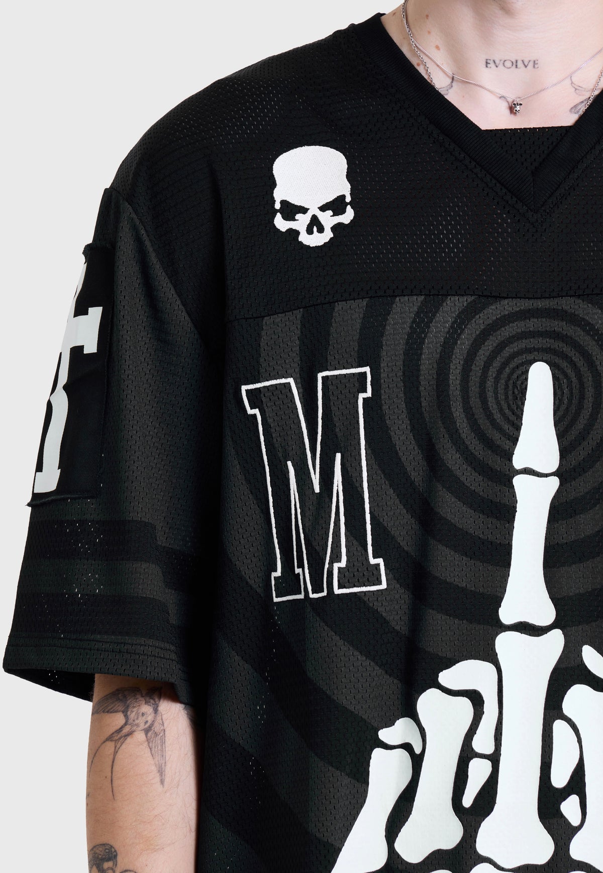 Killstar x Motionless in White Corpse Nation Sports Jersey Black Tričko | Men-Image
