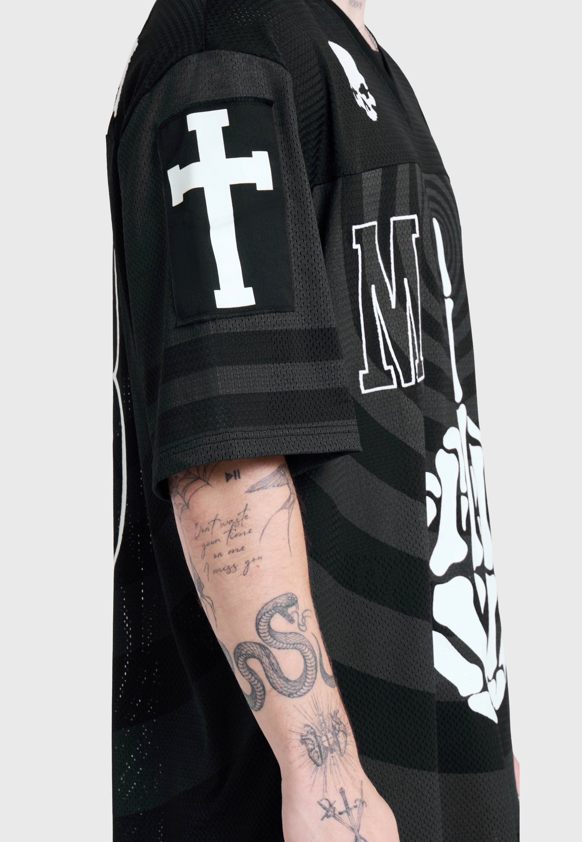 Killstar x Motionless in White Corpse Nation Sports Jersey Black Tričko | Men-Image