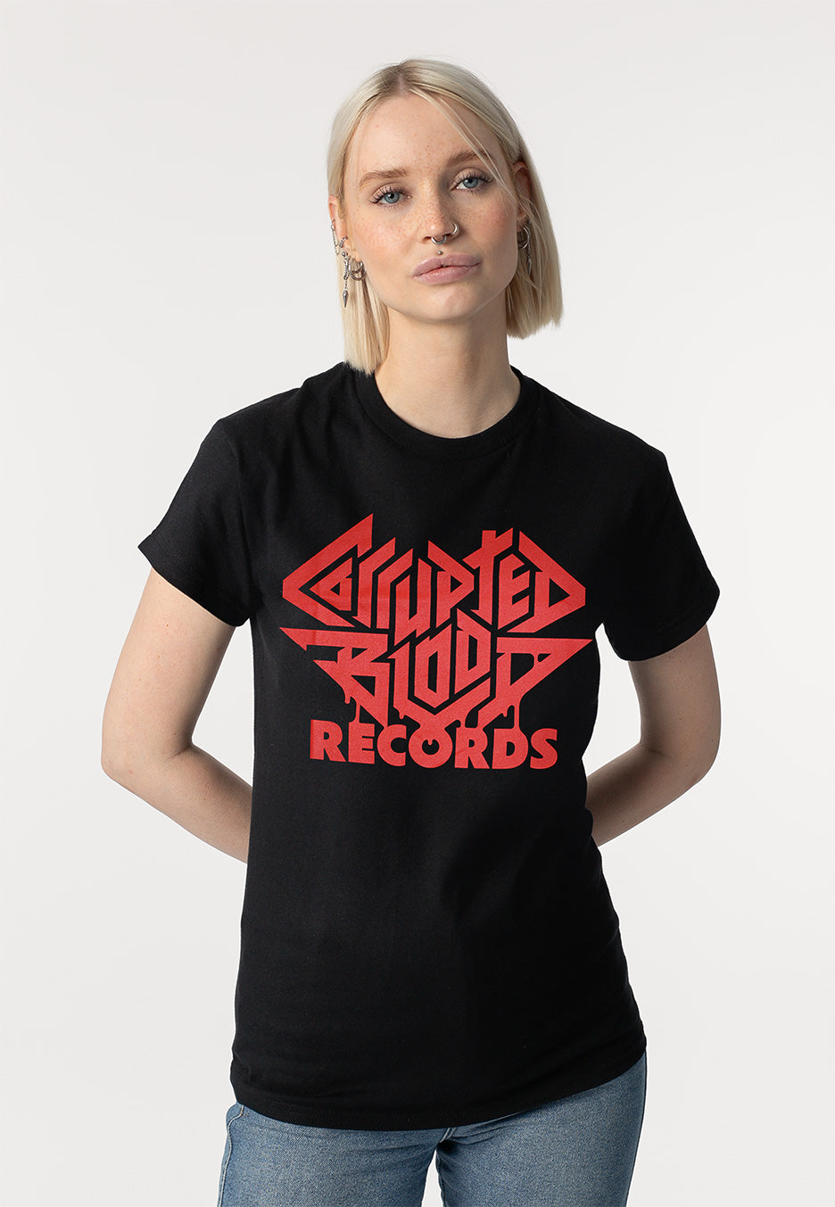 Corrupted Blood Records Logo T-Shirt | Women-Image