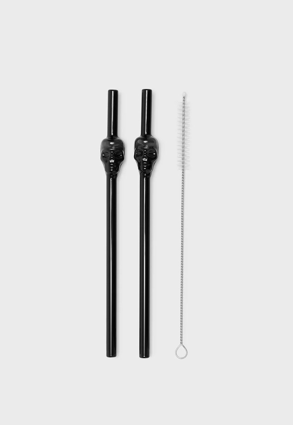 Killstar - Cranium Skull Black - Drinking Straws And Brush Set | Neutral-Image