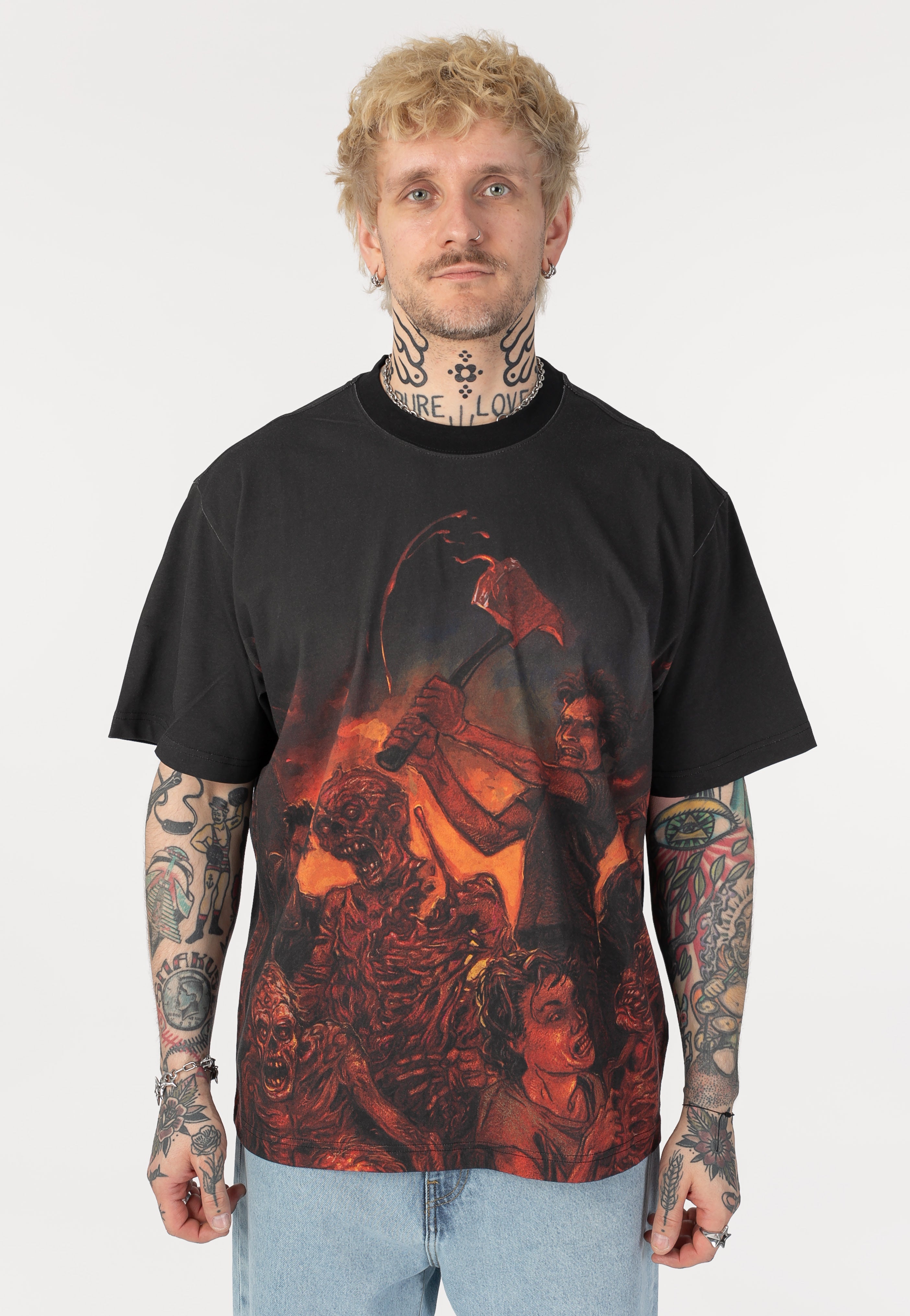 Creature x Cannibal Corpse - Ringer Oversized - T-Shirt | Men-Image