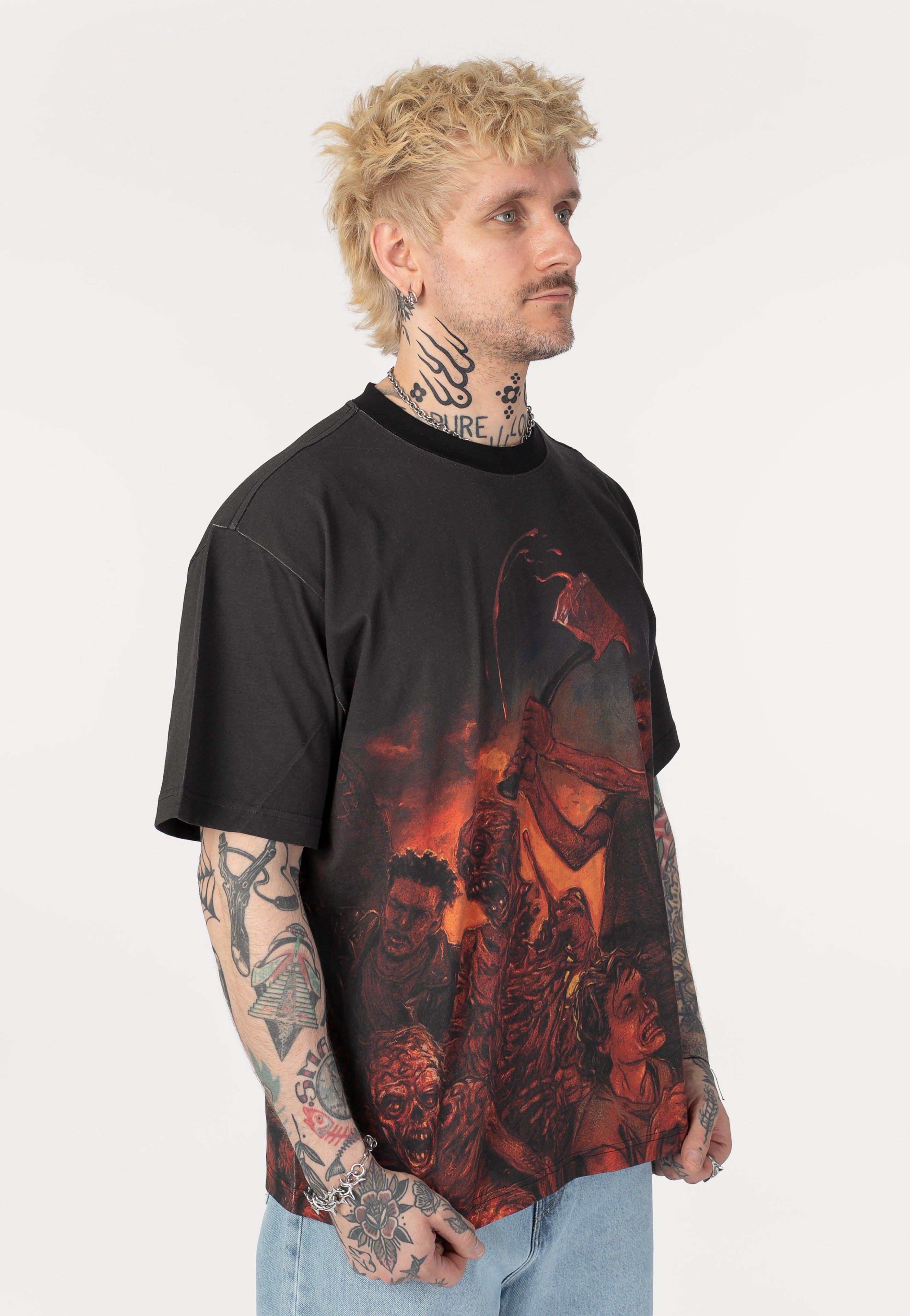 Creature x Cannibal Corpse - Ringer Oversized - T-Shirt | Men-Image