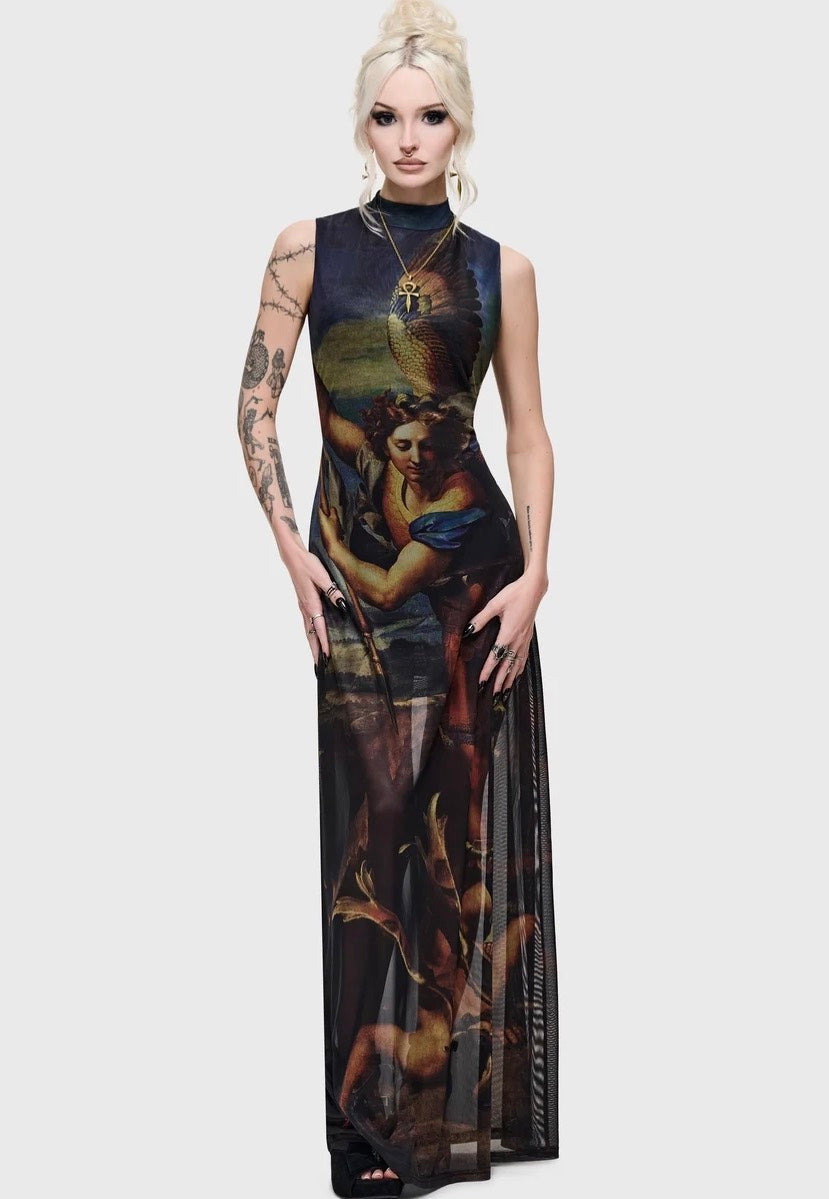 Killstar Crypt Garden Maxi Dress Black Kleid | Women-Image