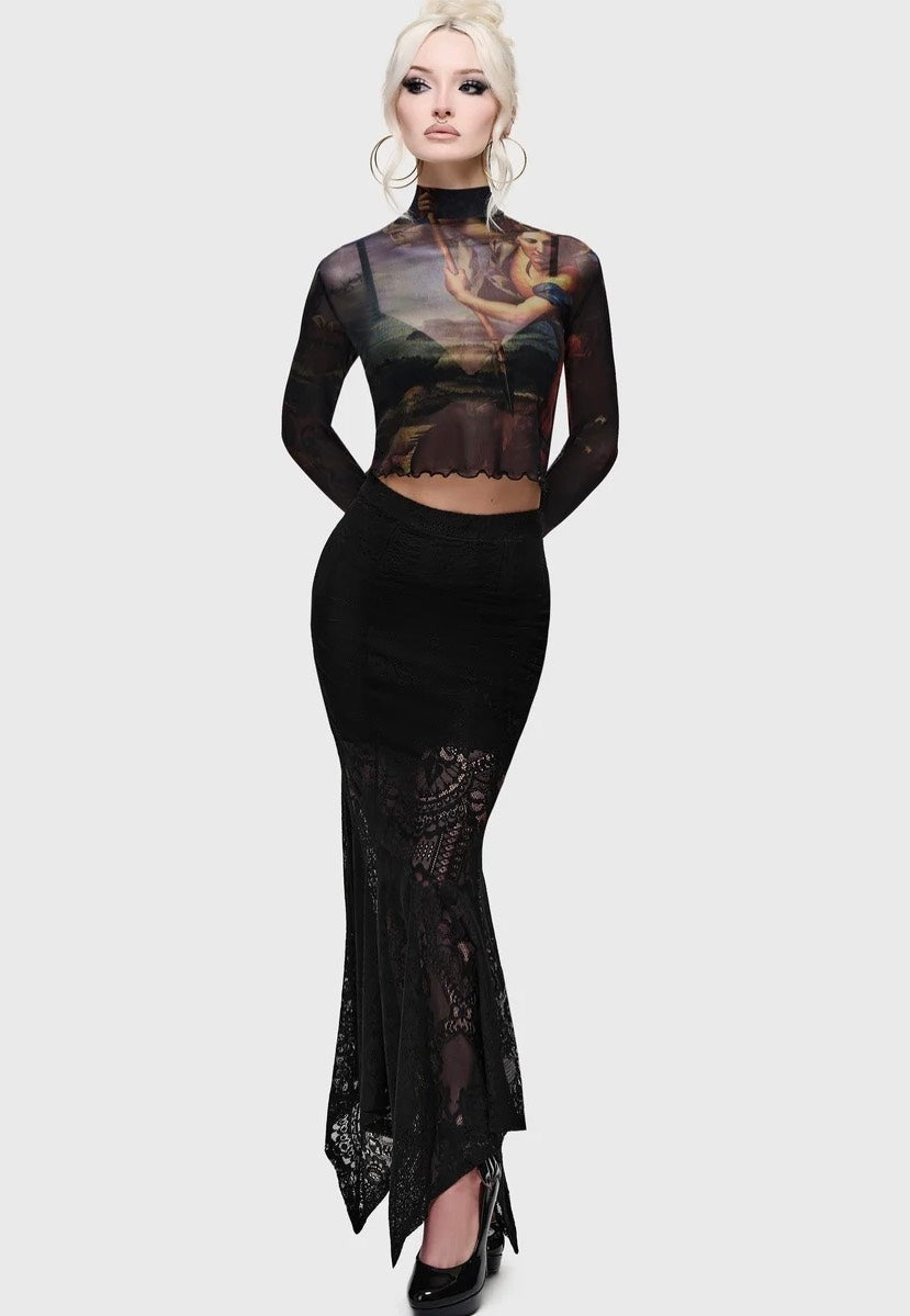 Killstar Crypt Garden Top Black Longsleeve | Women-Image