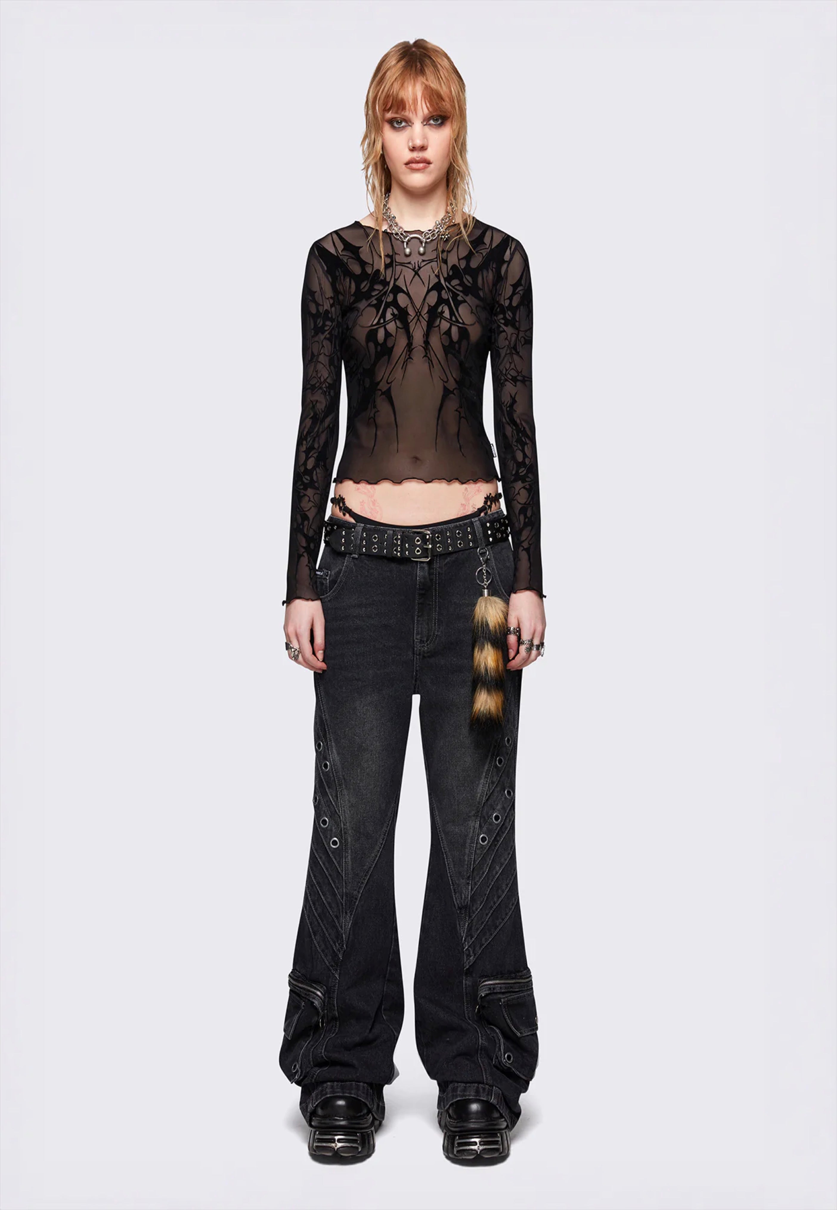 Minga London - Cryptic Mesh Black - Top | Women-Image