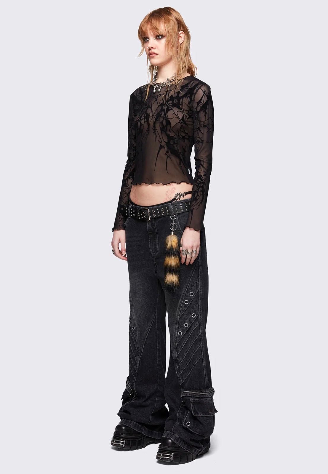 Minga London - Cryptic Mesh Black - Top | Women-Image