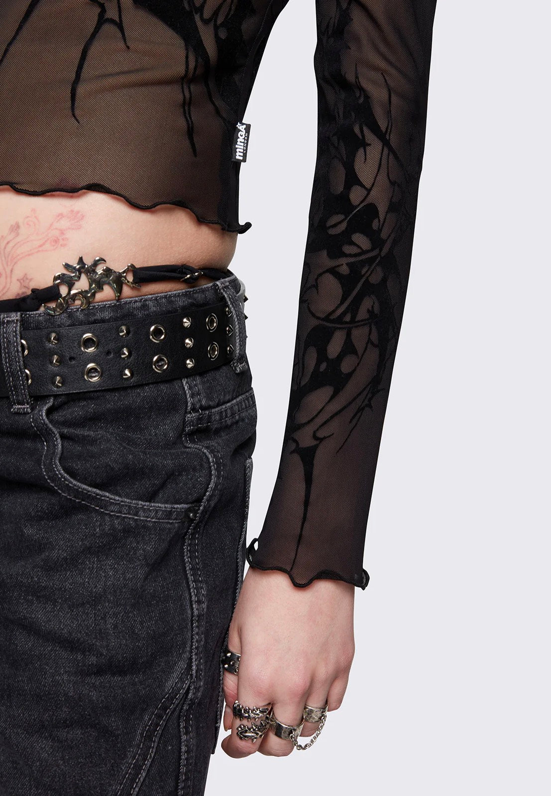 Minga London - Cryptic Mesh Black - Top | Women-Image