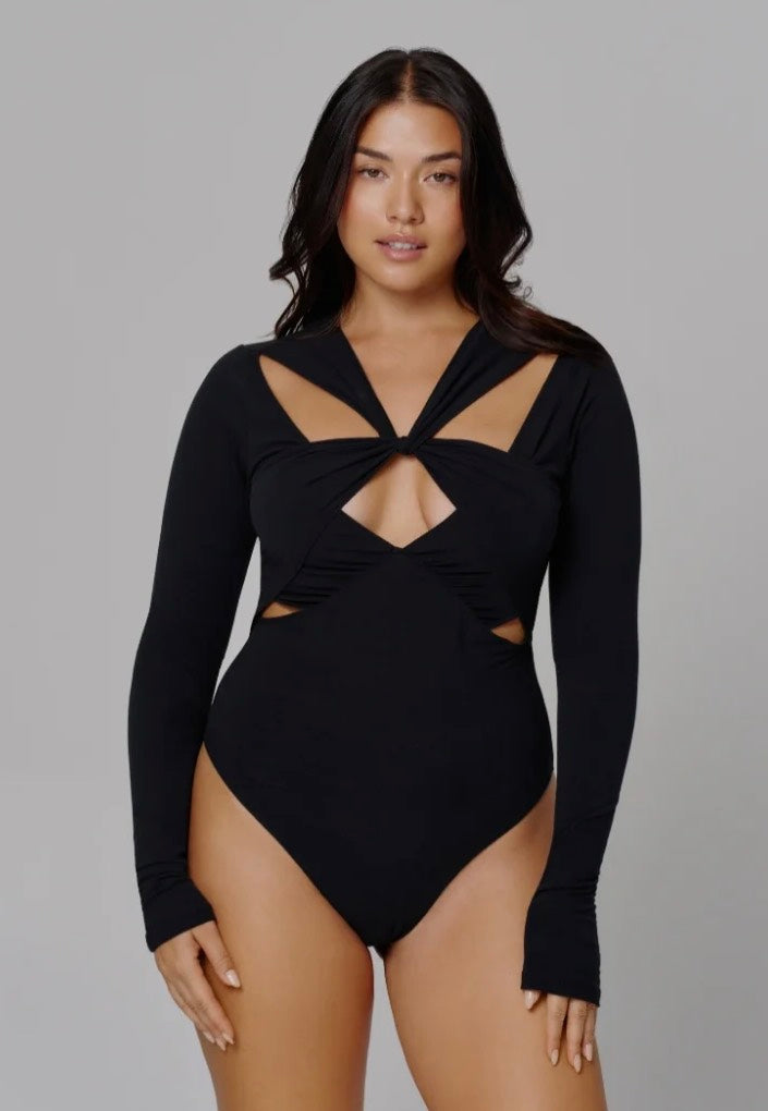 SaintSass - Crossed Neckline Black - Body | Women-Image