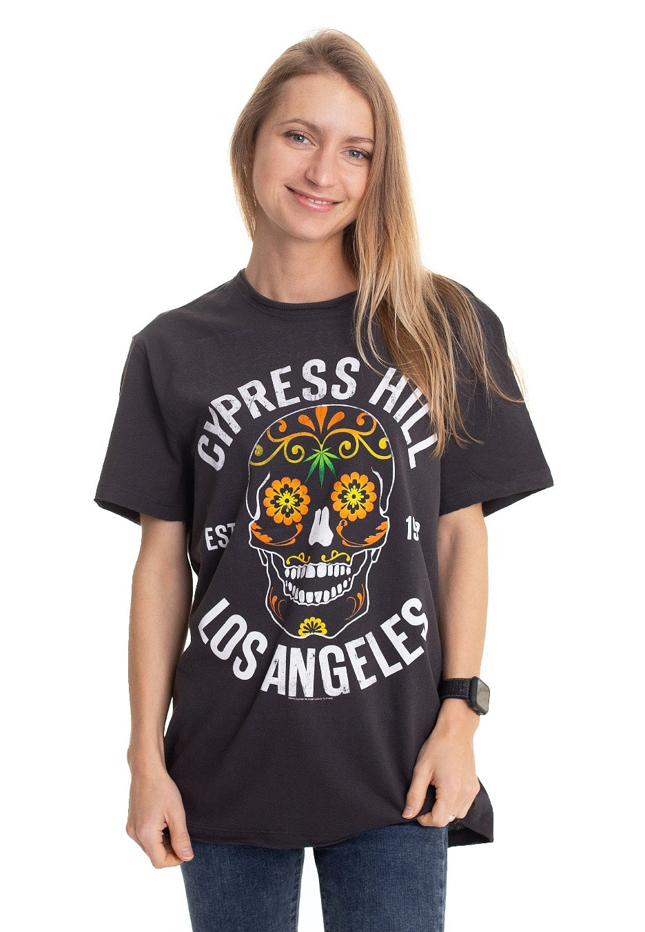 Cypress Hill - Floral Skull Grey - T-Shirt | Impericon