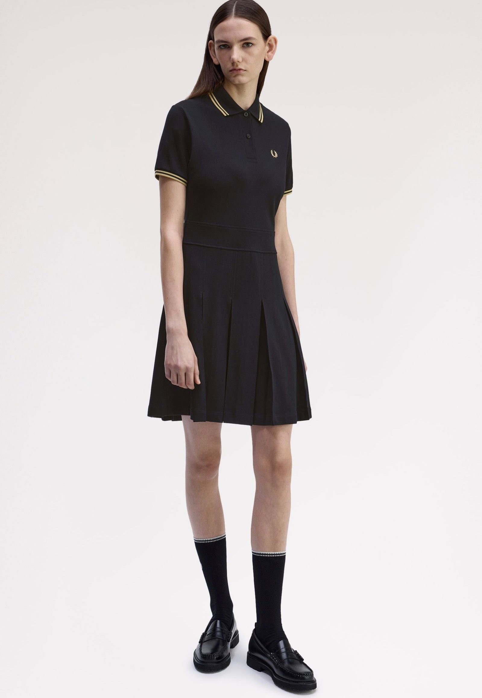 Fred Perry - Tipped Pleated Tennis Black - Dress | Women-Image