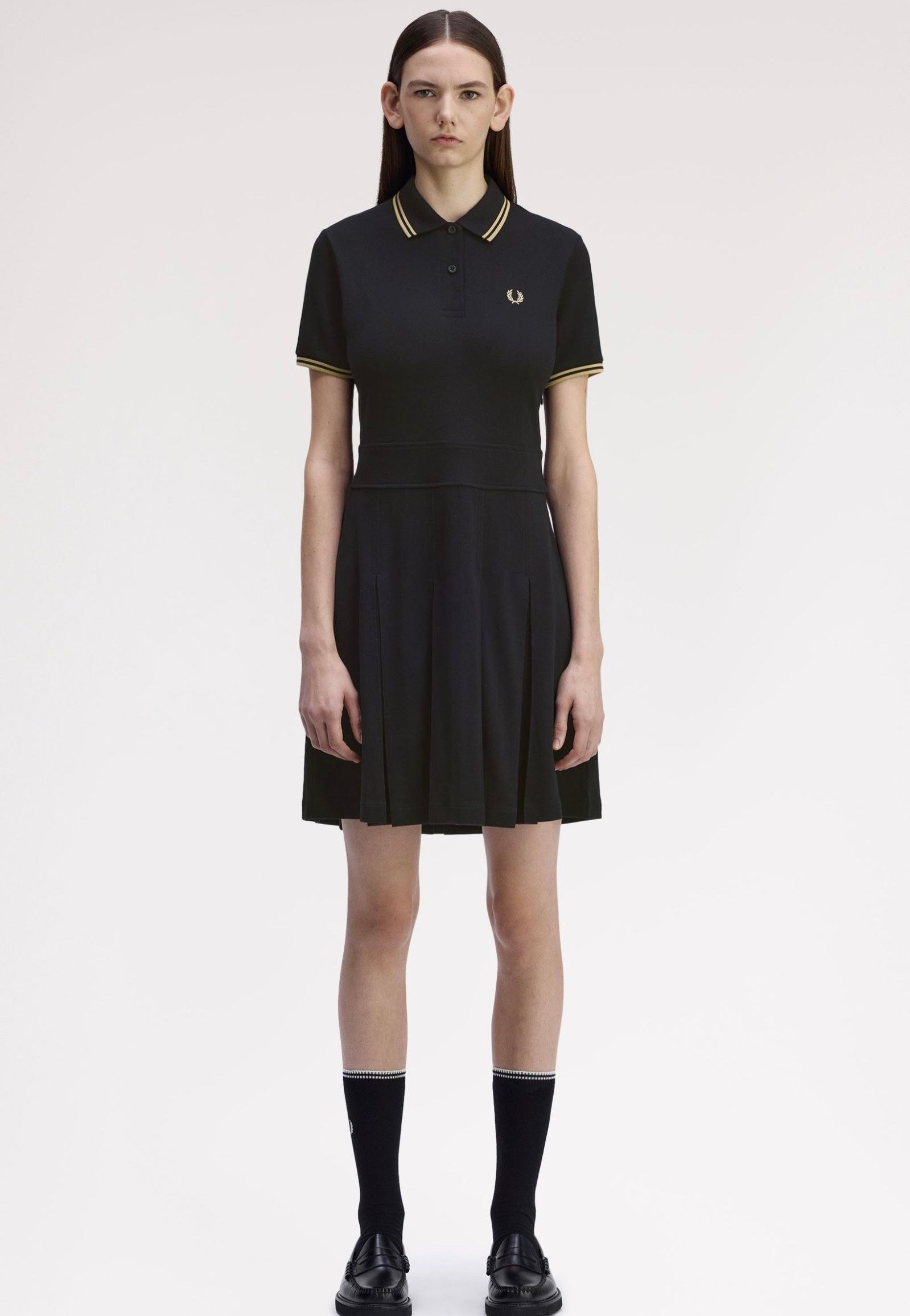Fred Perry - Tipped Pleated Tennis Black - Kleid | Impericon