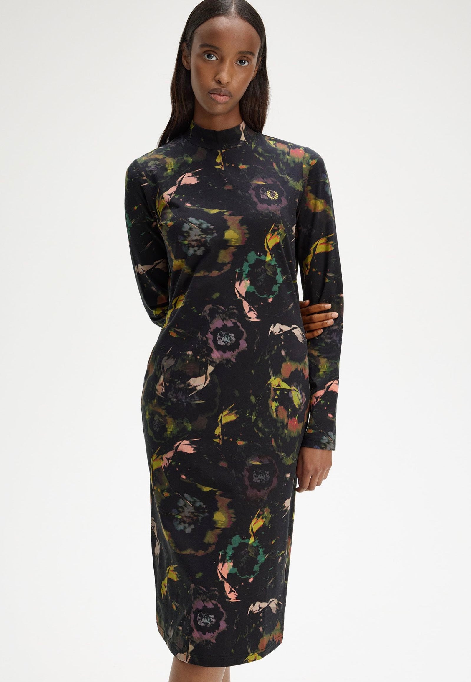 Fred Perry - Floral Print Black - Dress | Women-Image