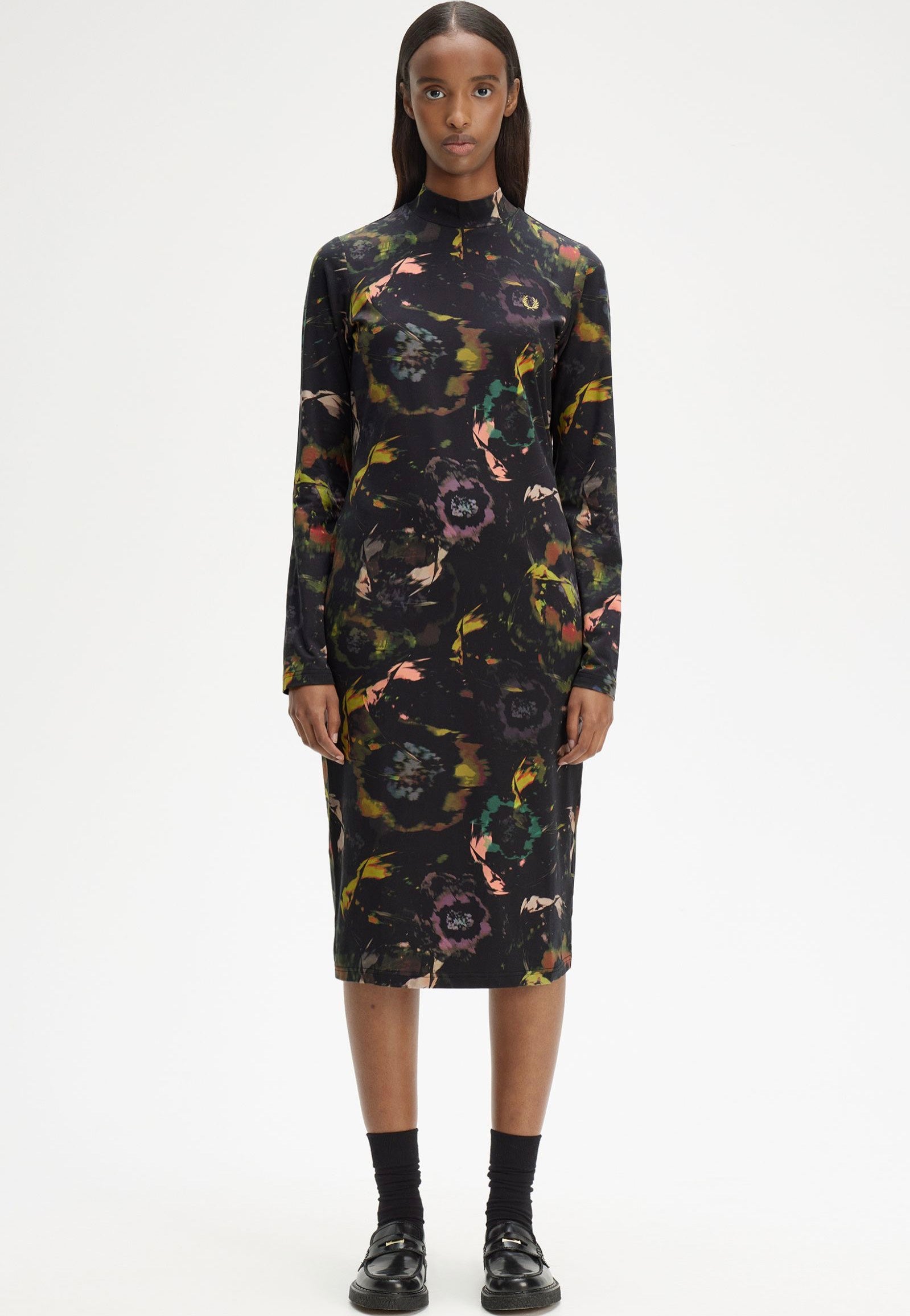 Fred Perry - Floral Print Black - Dress | Women-Image