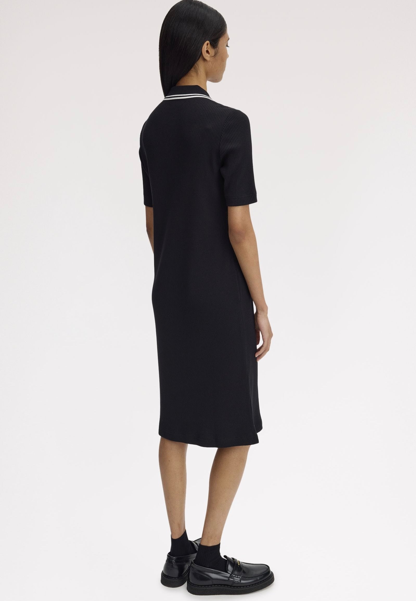 Fred Perry - Ribbed Polo Black - Dress | Women-Image