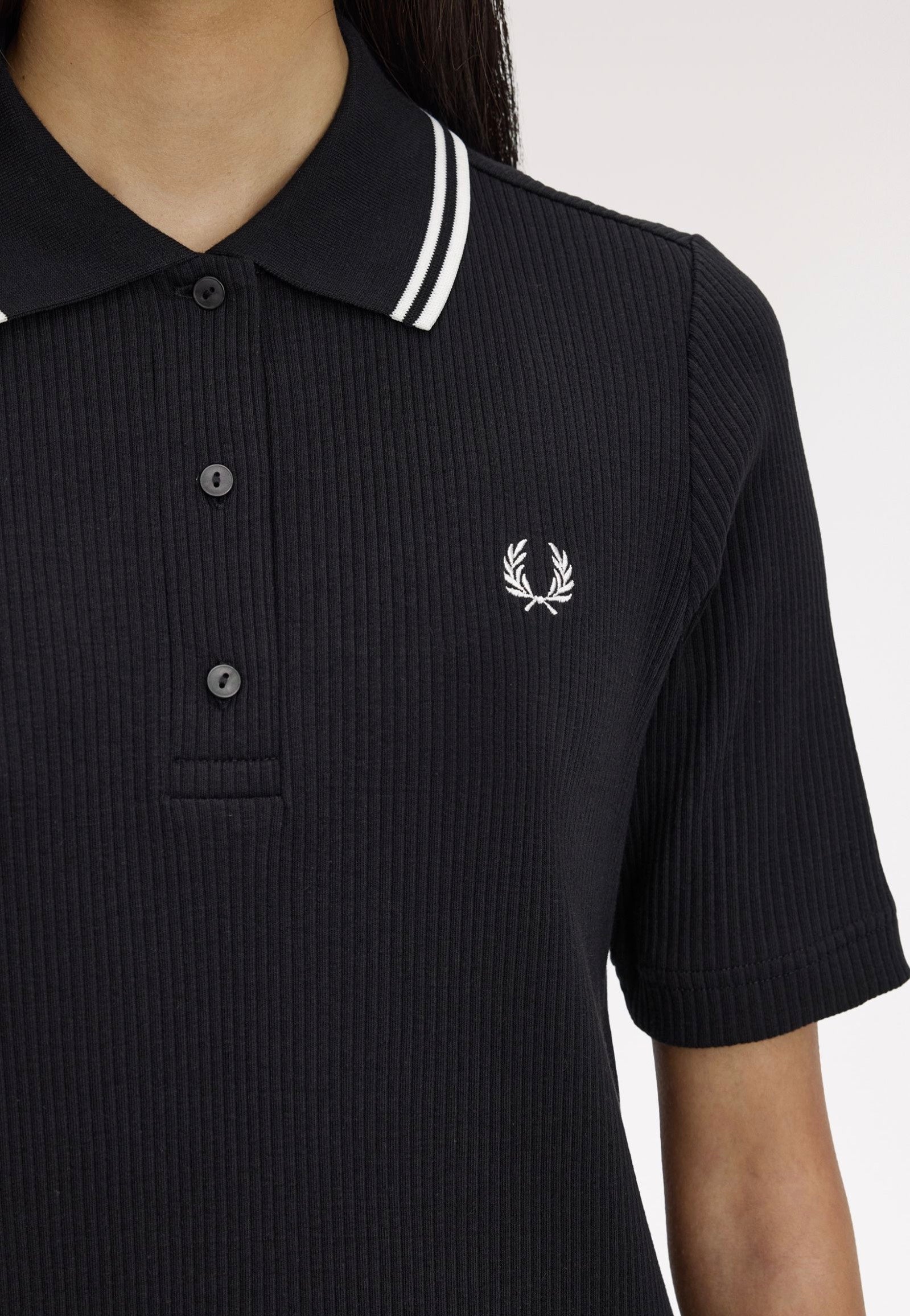 Fred Perry - Ribbed Polo Black - Dress | Women-Image