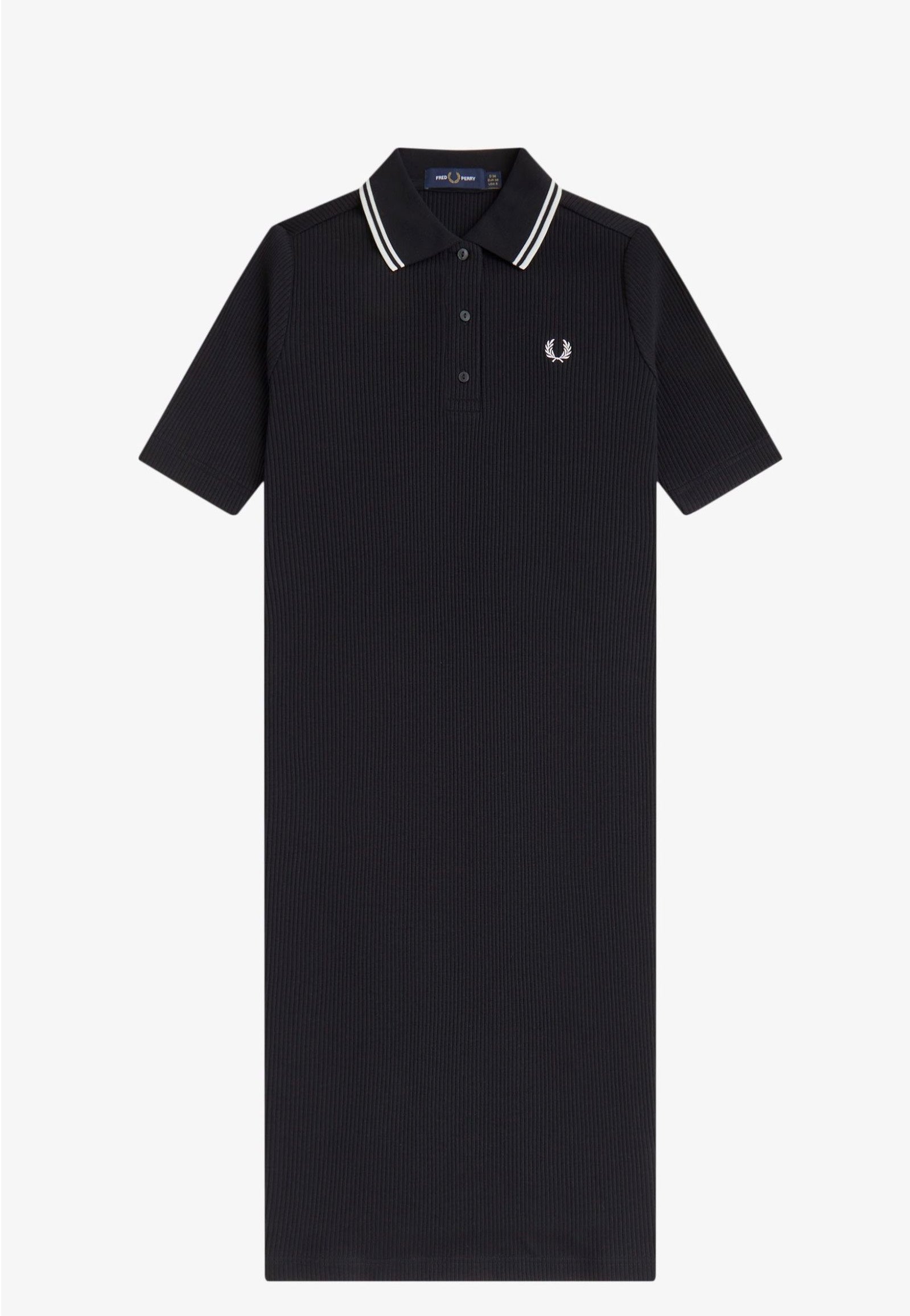 Fred Perry - Ribbed Polo Black - Dress | Women-Image