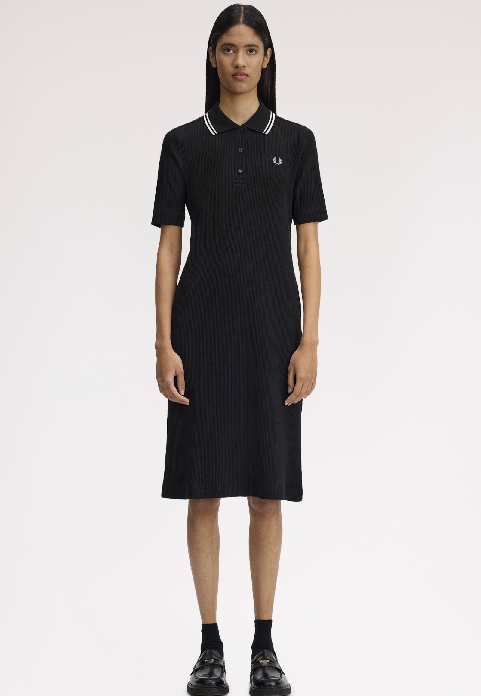 Fred Perry - Ribbed Polo Black - Dress | Women-Image