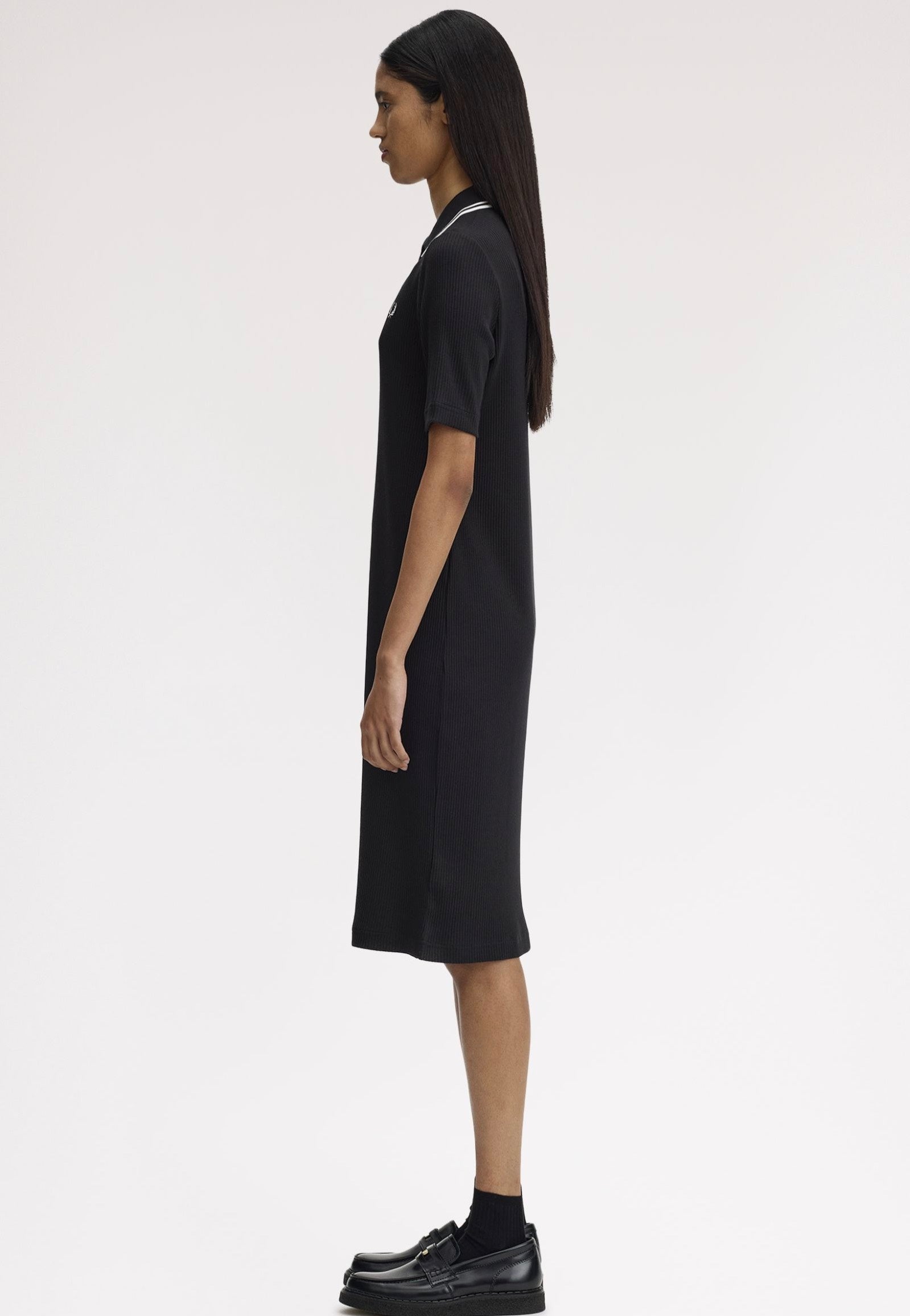 Fred Perry - Ribbed Polo Black - Dress | Women-Image