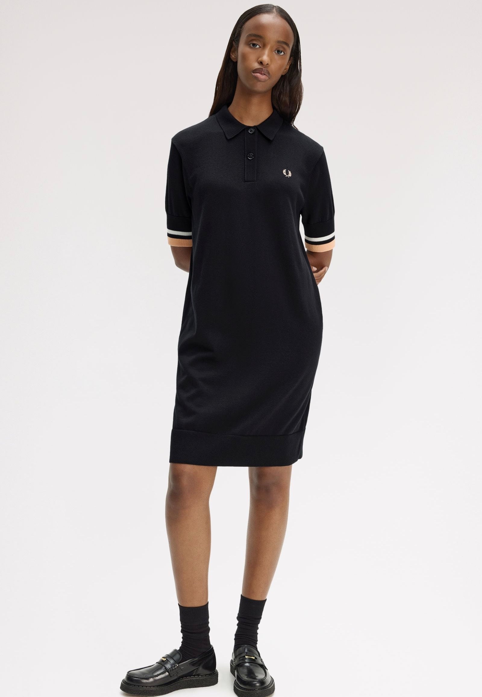 Fred Perry - Bold Tipped Knitted Black - Dress | Women-Image