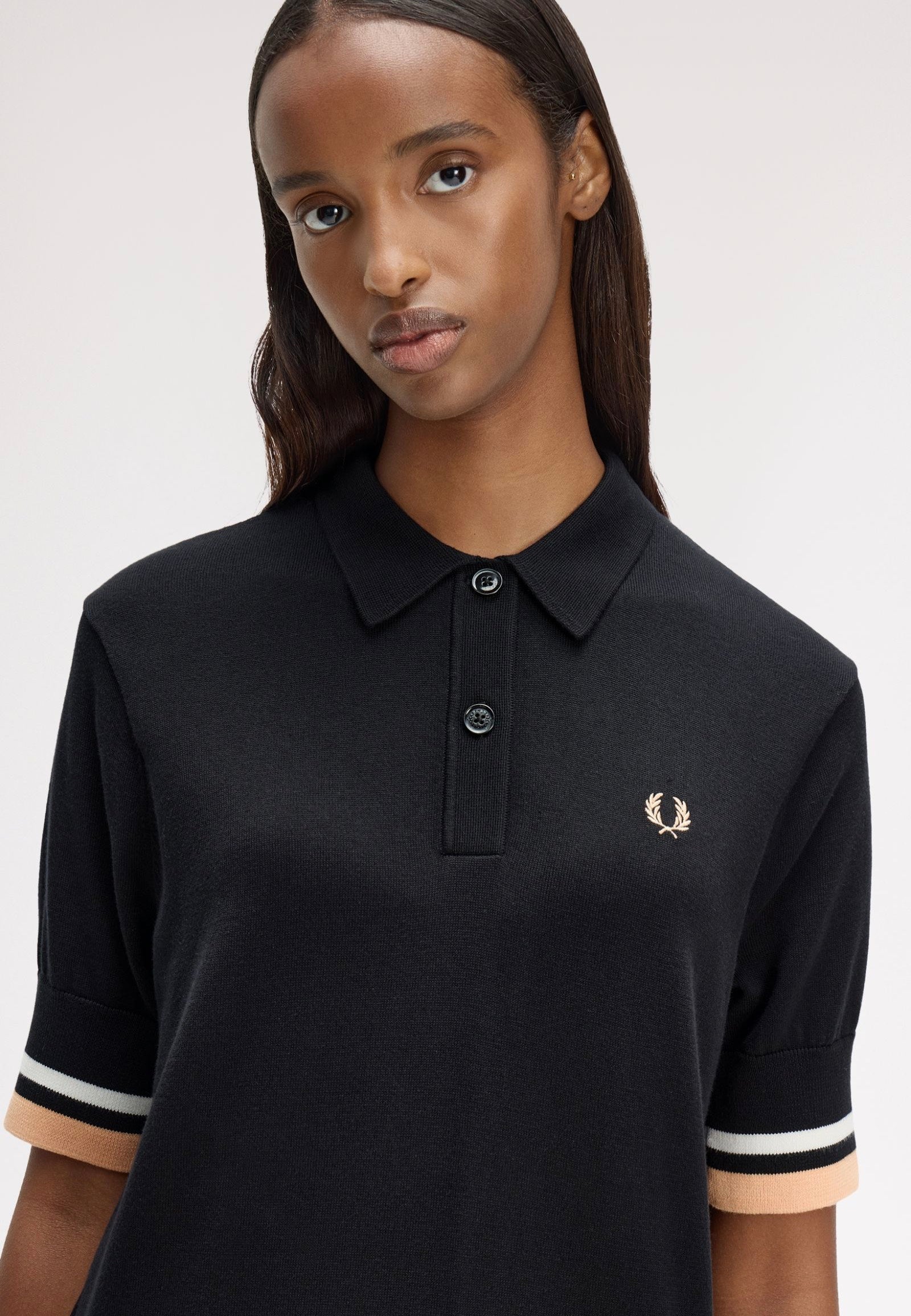 Fred Perry - Bold Tipped Knitted Black - Dress | Women-Image