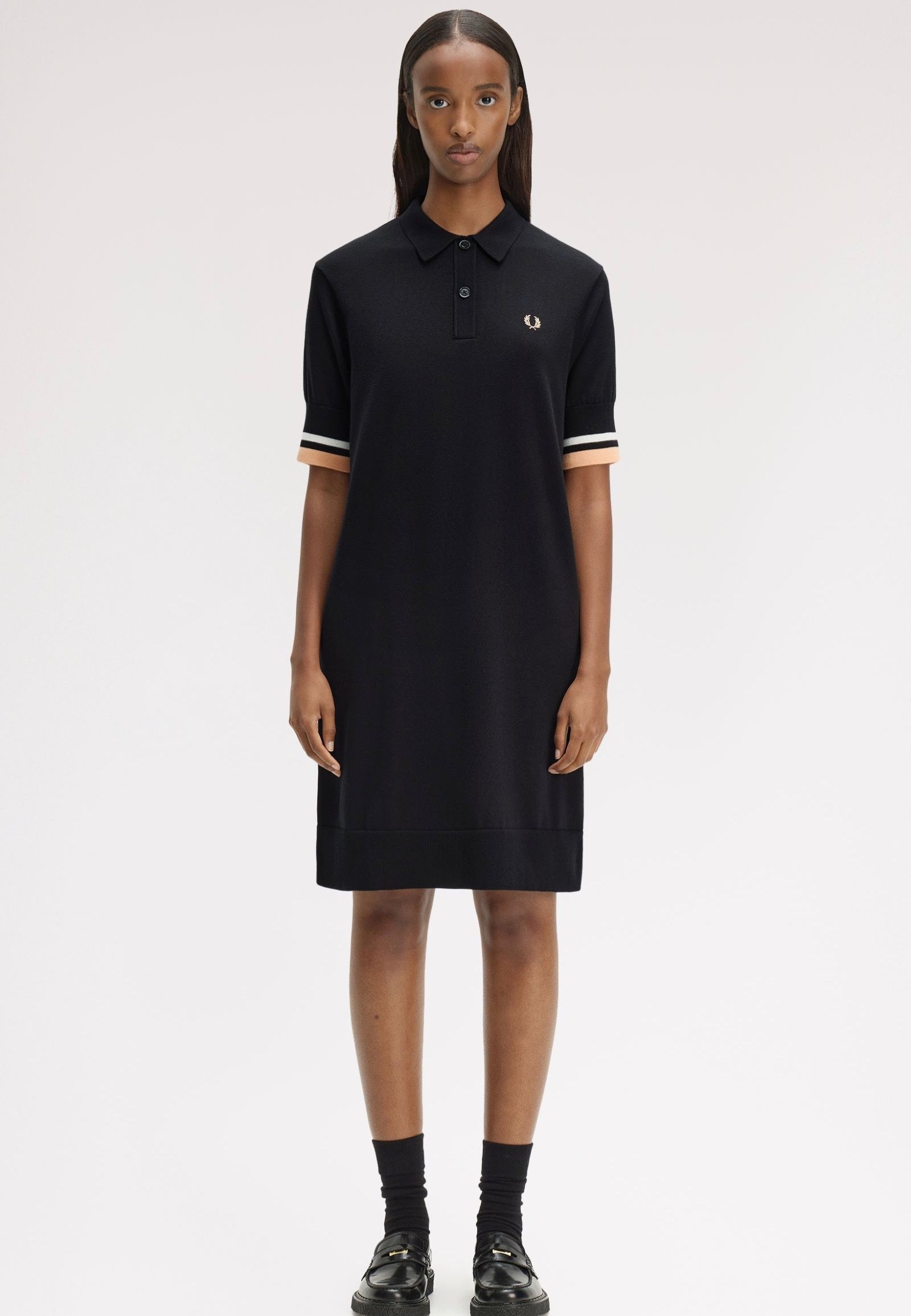 Fred Perry - Bold Tipped Knitted Black - Dress | Women-Image