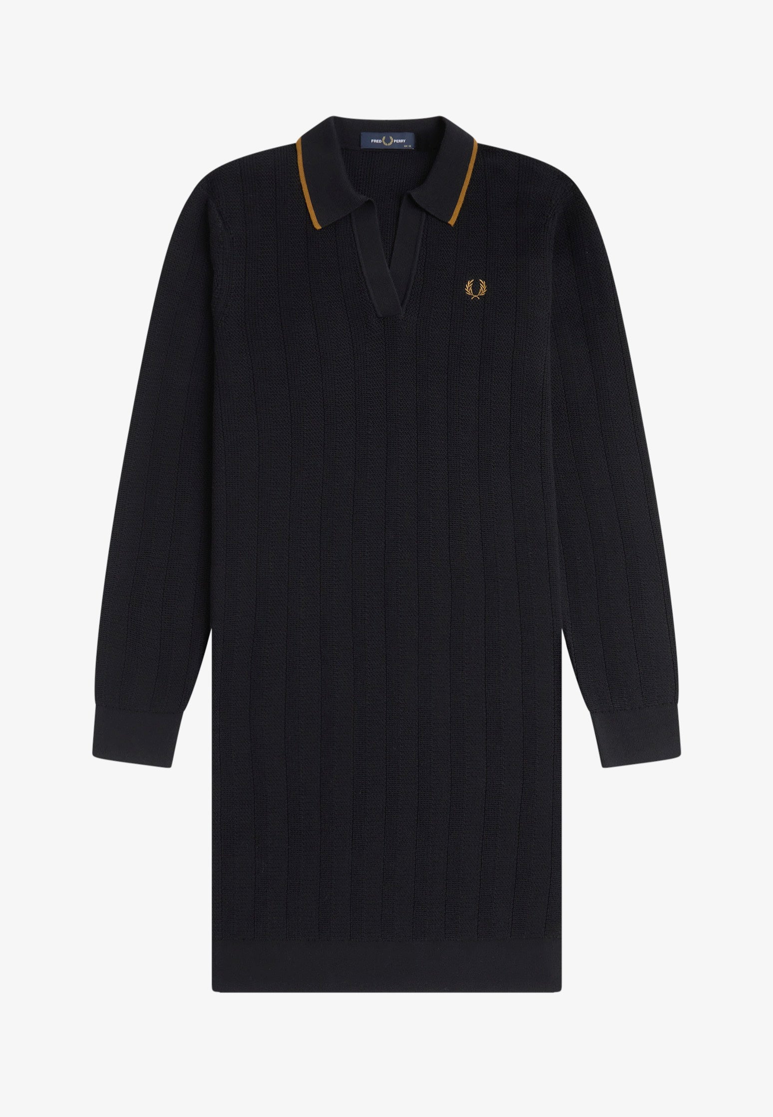 Fred Perry - Textured Knitted Black - Dress | Women-Image