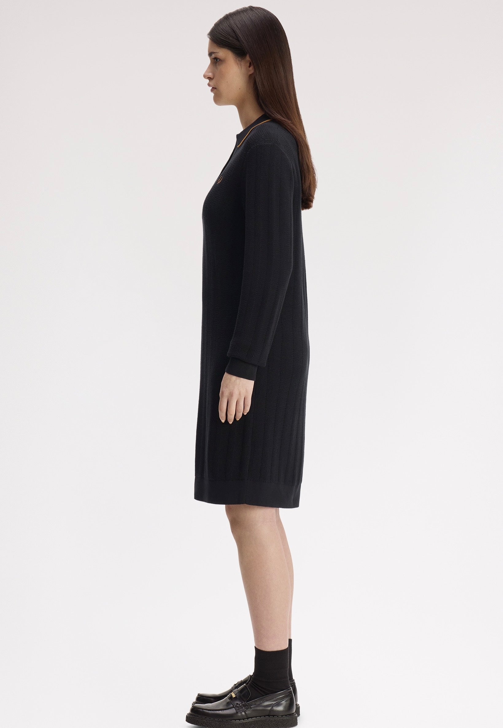 Fred Perry - Textured Knitted Black - Dress | Women-Image