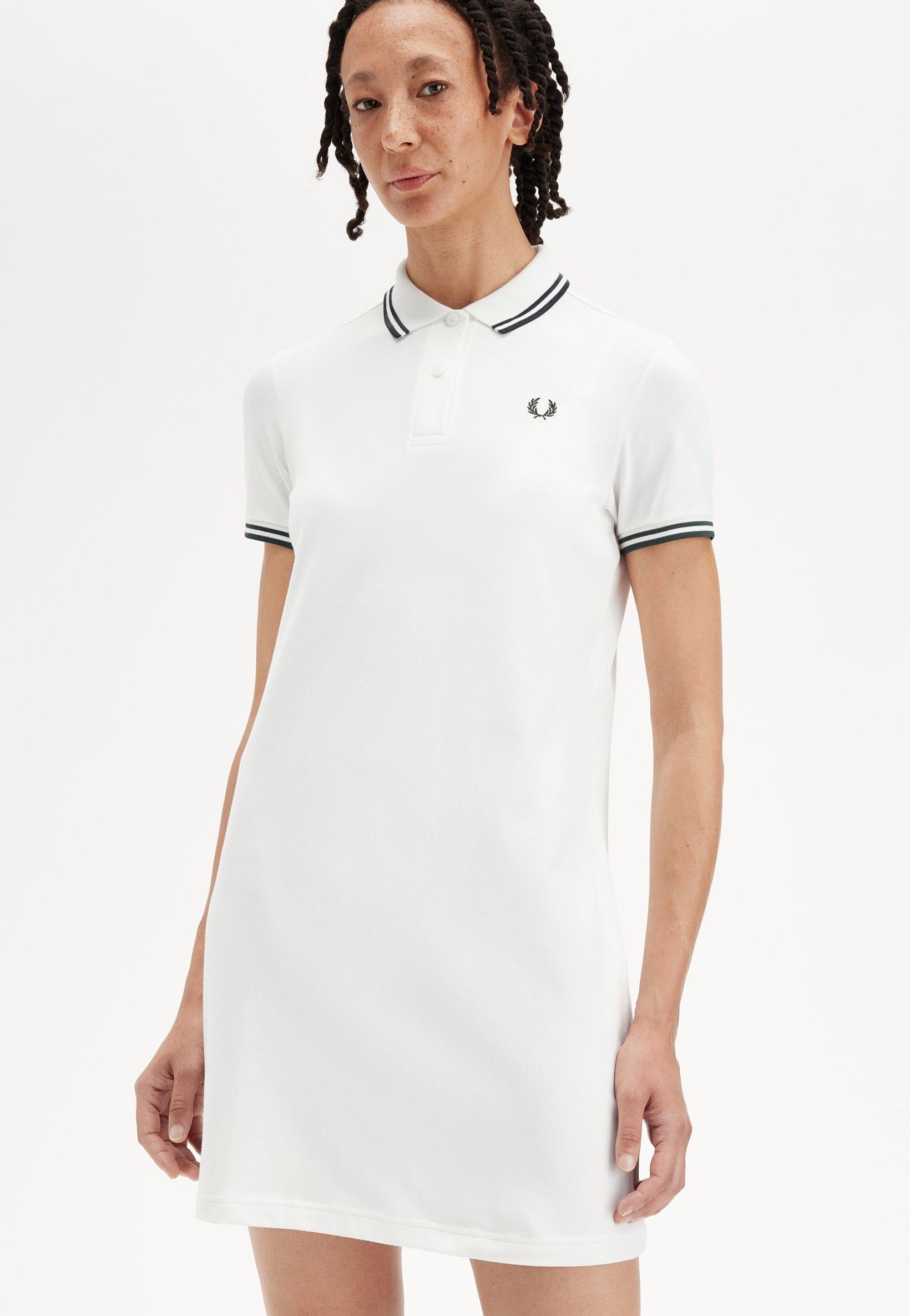 Fred Perry - The Twin Tipped Snow White/Court Green - Dress | Women-Image