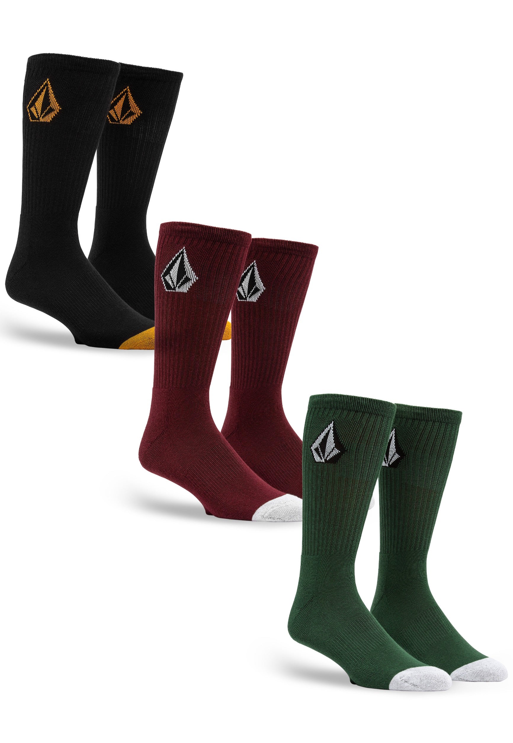 Volcom - Full Stone Mix Pack Of 3 - Socks | Neutral-Image