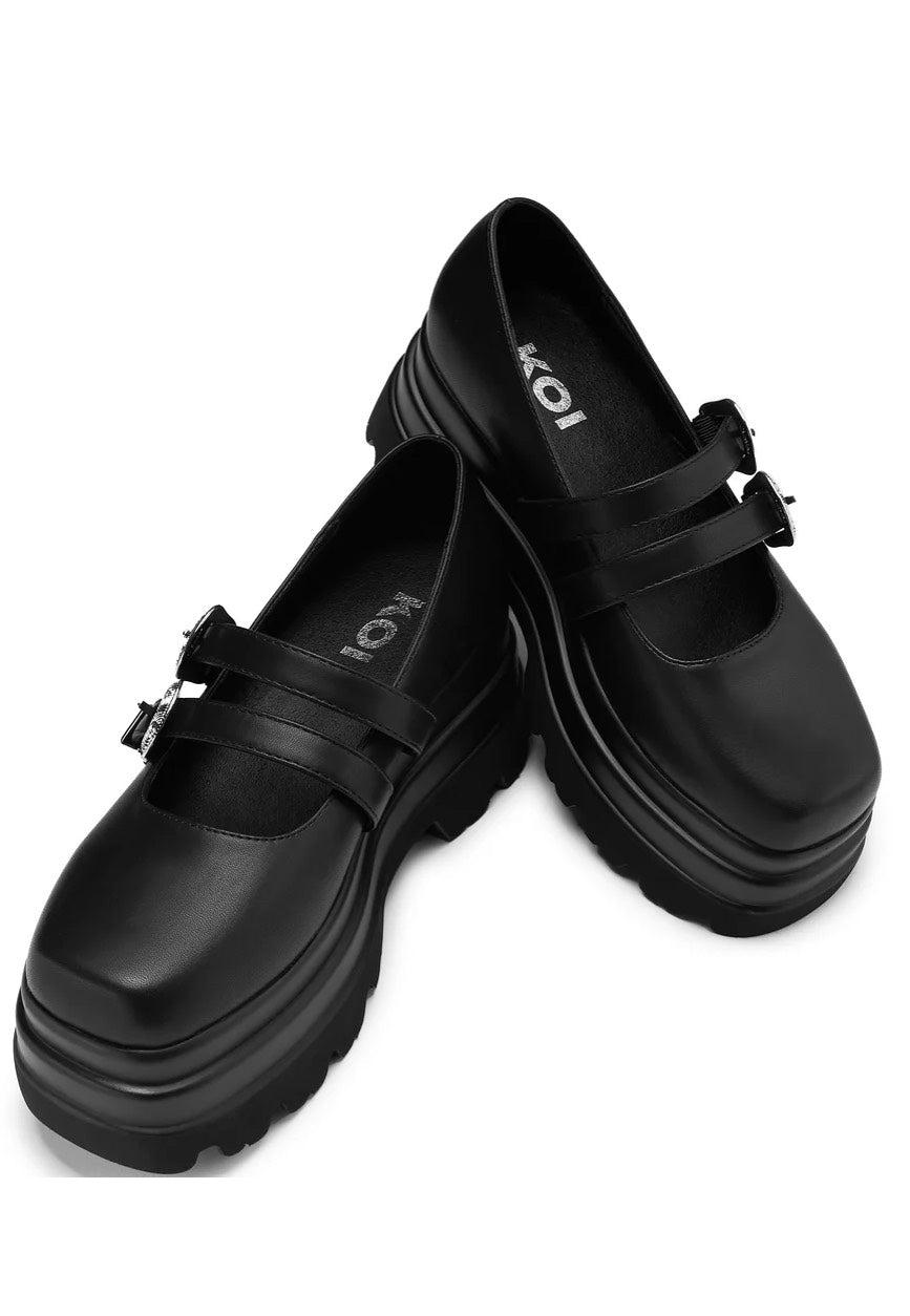 Koi Footwear - Damona Trident Ornate Buckle Mary Janes - Heels | Women-Image