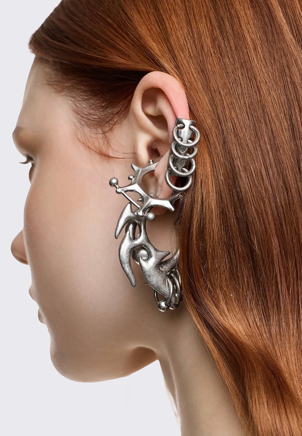 Minga London - Dark Tribal Silver - Earrings | Women-Image
