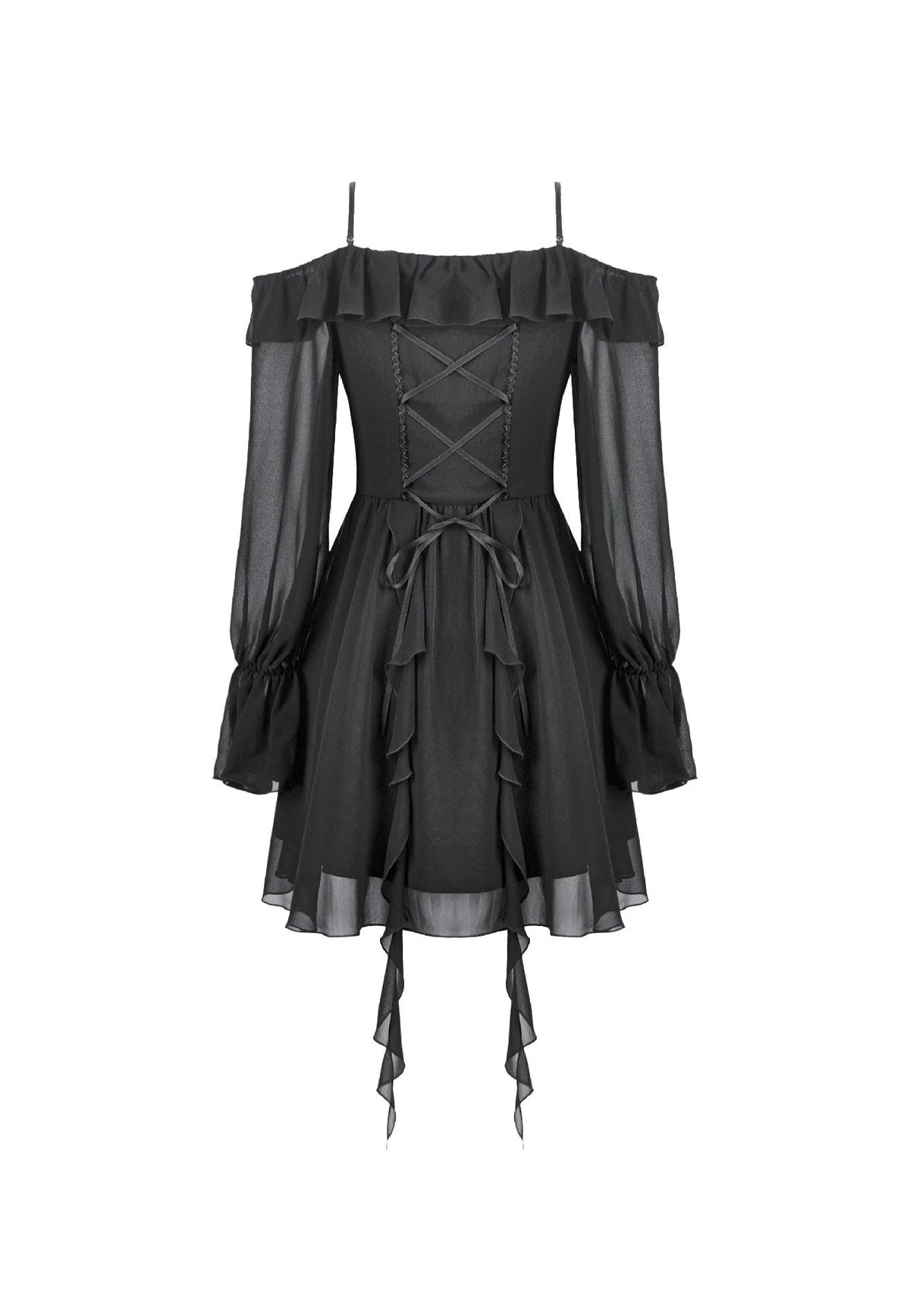 gothic chiffon dress Dark In Love - Black Off The Shoulder - - Black - XS Size:37.5 (US 7.5) Simple A Line Little Bridal Gowns & Ball Gown Wedding Dresses Ball gown 78cm 69