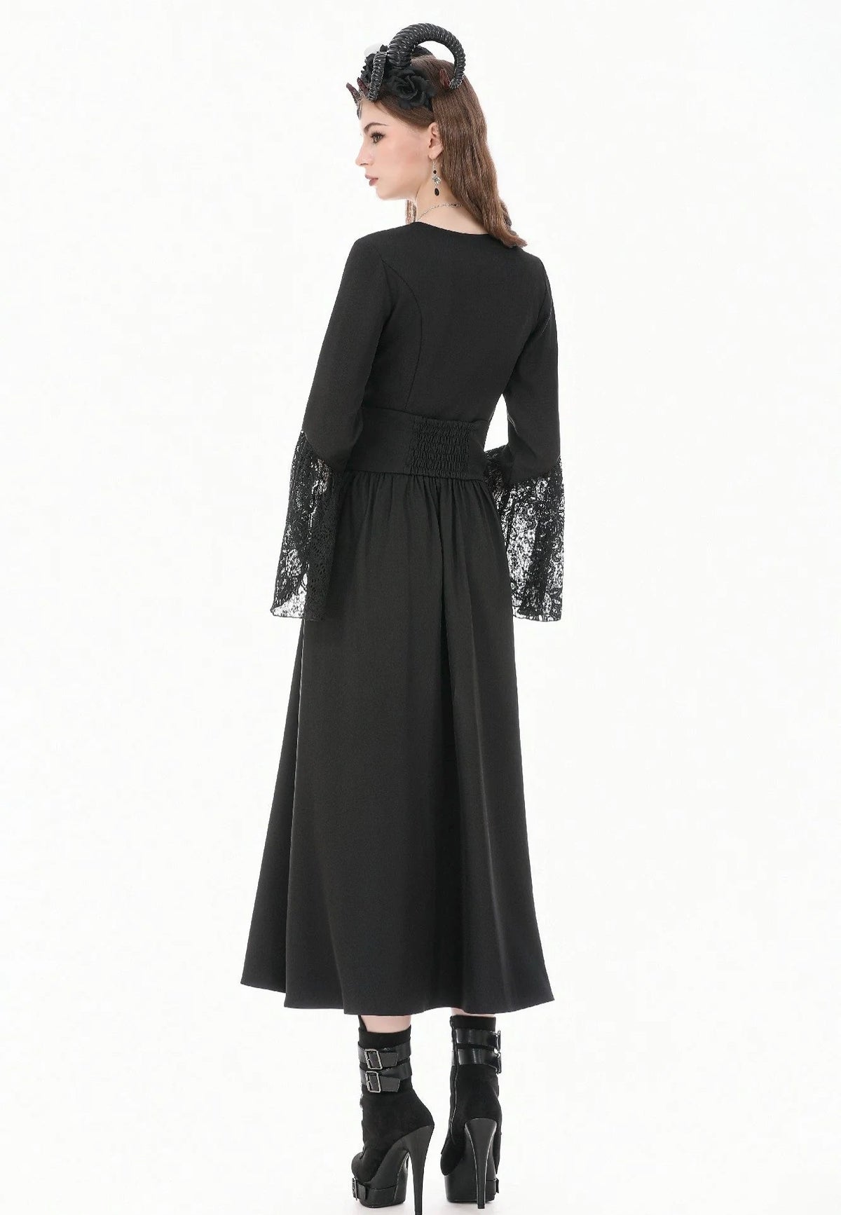 Dark In Love Gothic High Waist Hollow Embroidery Sukně | Women-Image