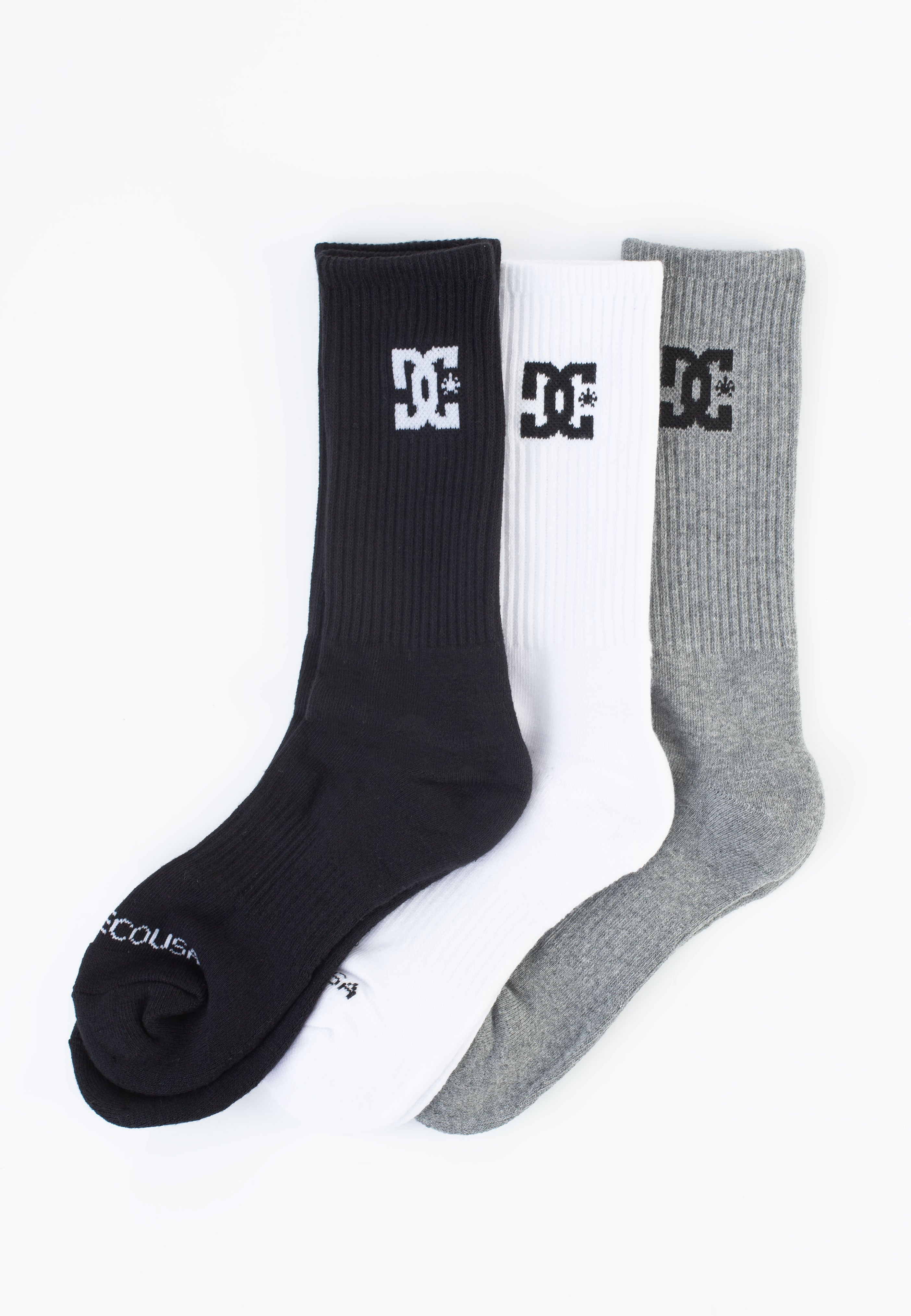 DC - SPP Crew Pack Of 3 Black/Grey/White - Socks | Neutral-Image