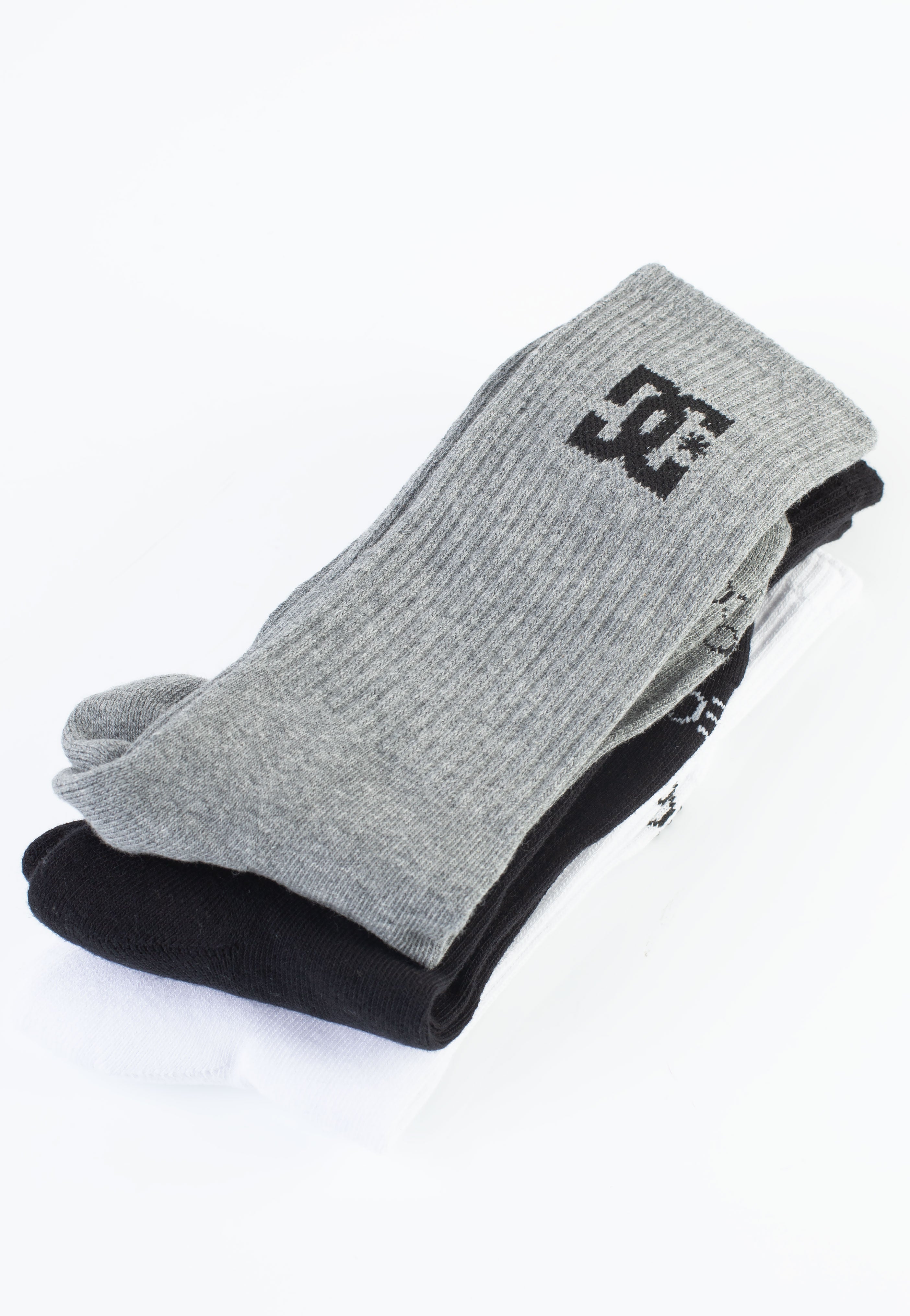 DC - SPP Crew Pack Of 3 Black/Grey/White - Socks | Neutral-Image