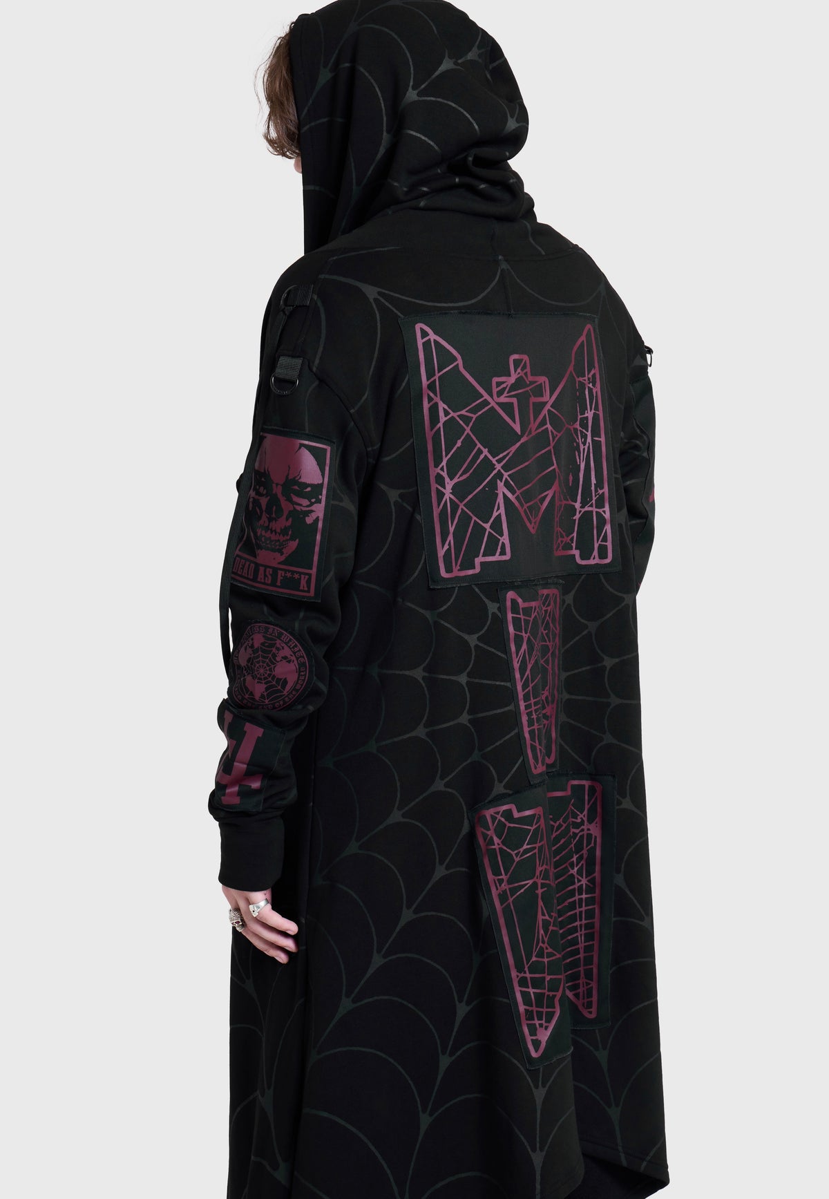 Killstar x Motionless in White Dead As F**K Assassins Long Cardi Black Cardigan | Men-Image