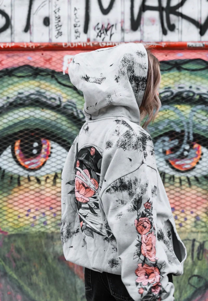 Stay Cold Apparel - Dead Bloom Acid Oversized  - Hoodie | Neutral-Image
