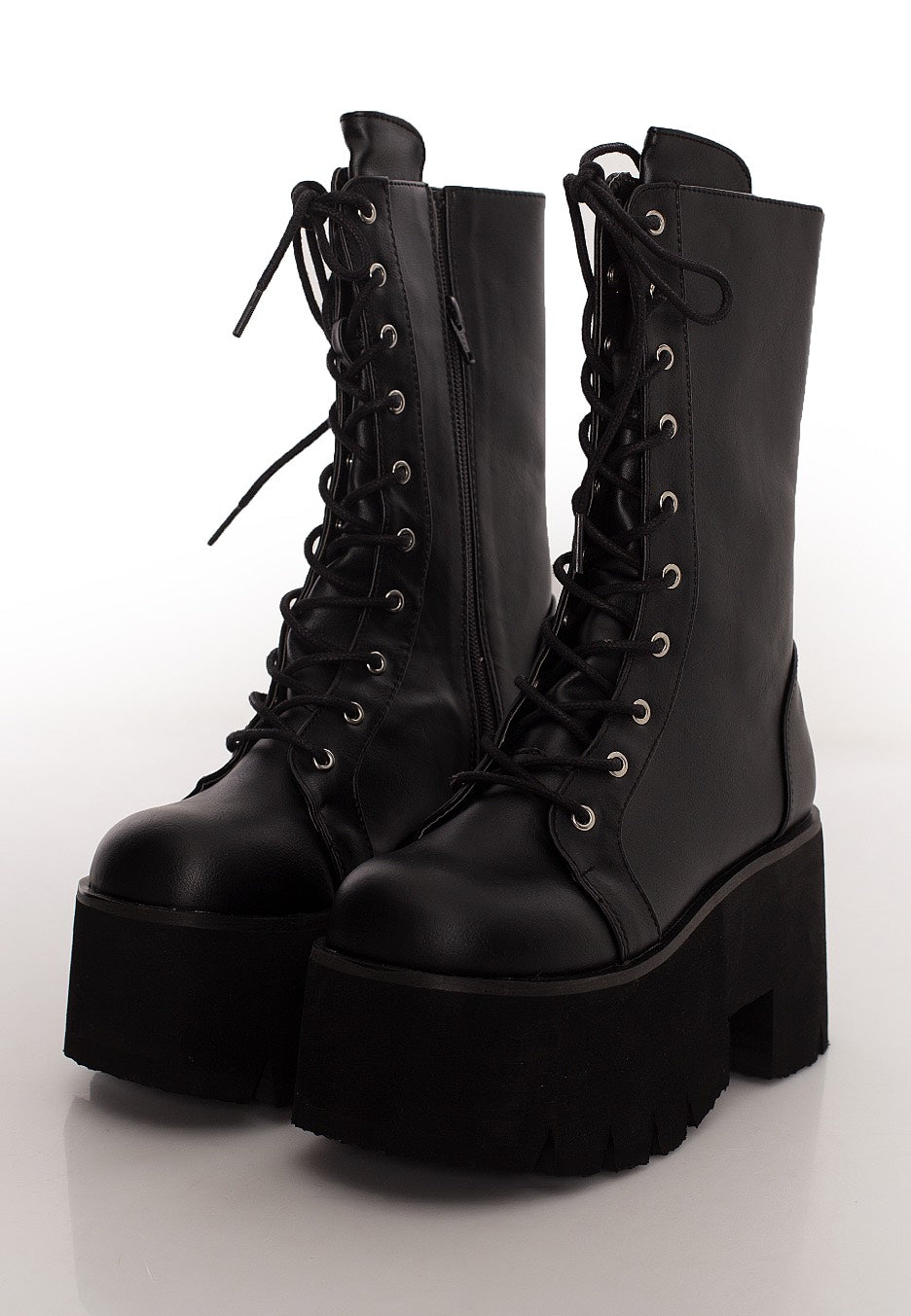 DemoniaCult ASSAULT-218 Lace-Up Black - Girl Shoes | Impericon