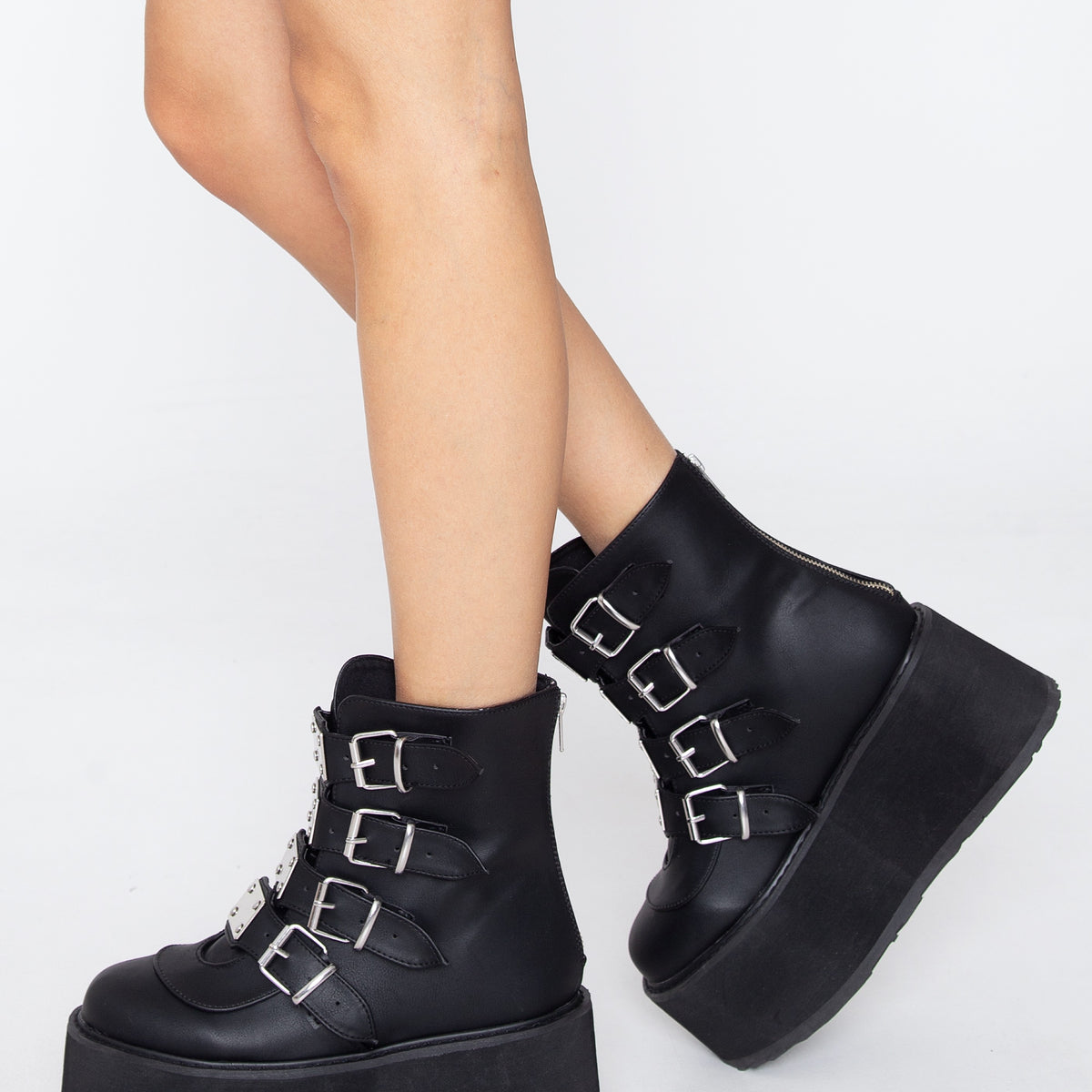 DemoniaCult - Damned 105 Black Vegan Leather - Scarpe da donna