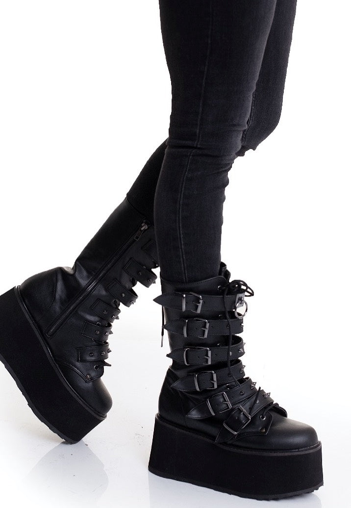 DemoniaCult Damned Black Vegan Leather - Girl Shoes | Impericon