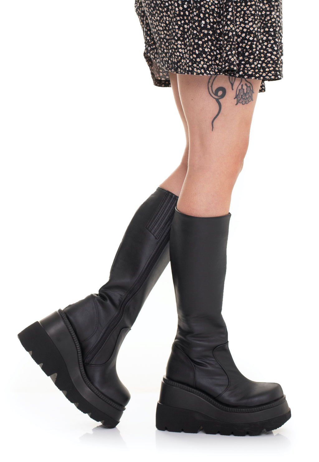 Calf Boots Demonia Shoes Shaker 100 DemoniaCult Shaker 100 Black