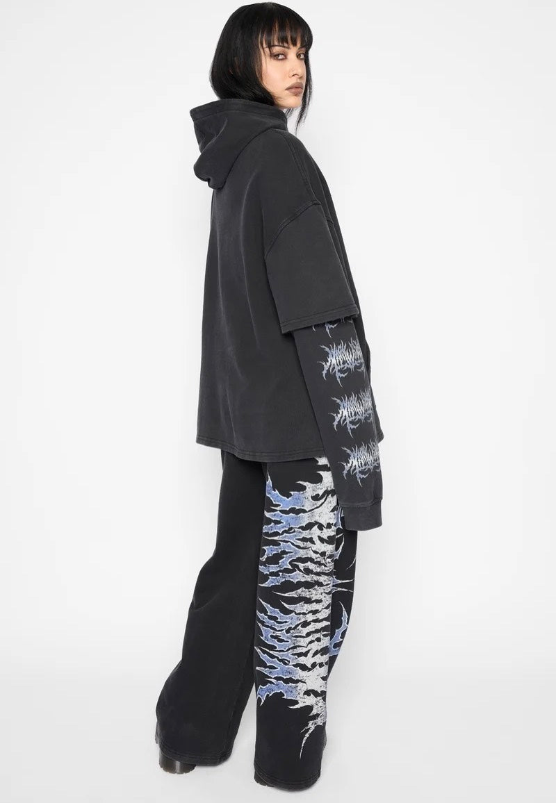 Mary Wyatt Descent Oversized Layered Black Sudadera | Women-Image