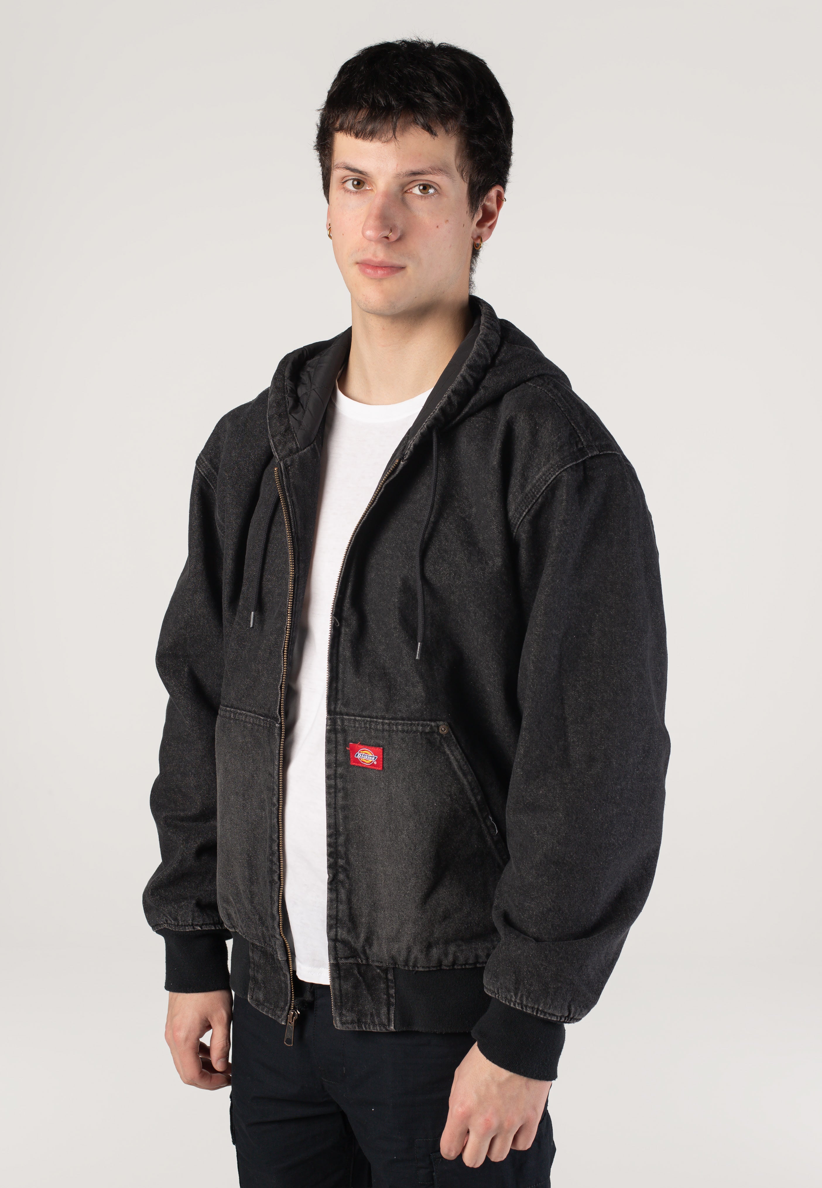 Dickies - Lined Denim Hooded Bomber Black - Jacket | Men-Image